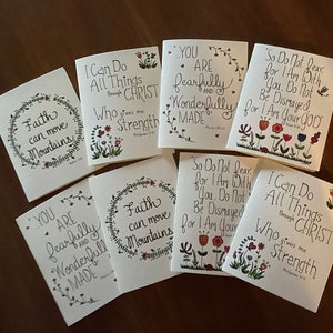 Pack of 8 religious note card, encouragement notecards, 2 of each card