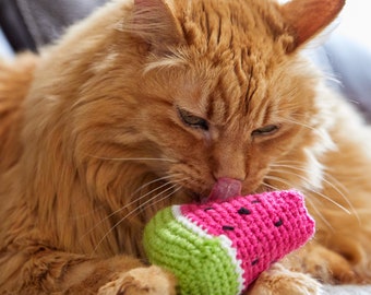 Cat Toys - Cute Watermelon Catnip Crochet Toy