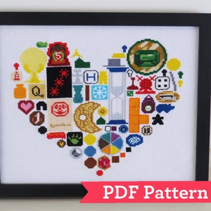 I Love Board Games Cross Stitch Digital PDF Pattern