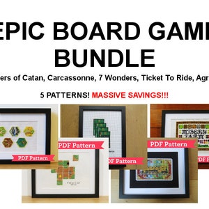 EPIC BUNDLE of 5 Board Game Cross Stitch Patterns