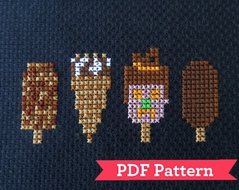 Aussie Ice Cream Cross Stitch Digital PDF Pattern