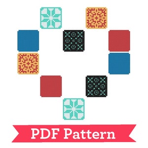 Azul Board Game Digital Cross Stitch PDF Pattern