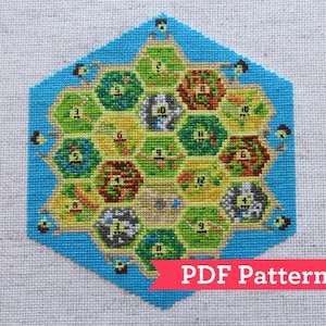 Settlers Board Game Cross Stitch Pattern