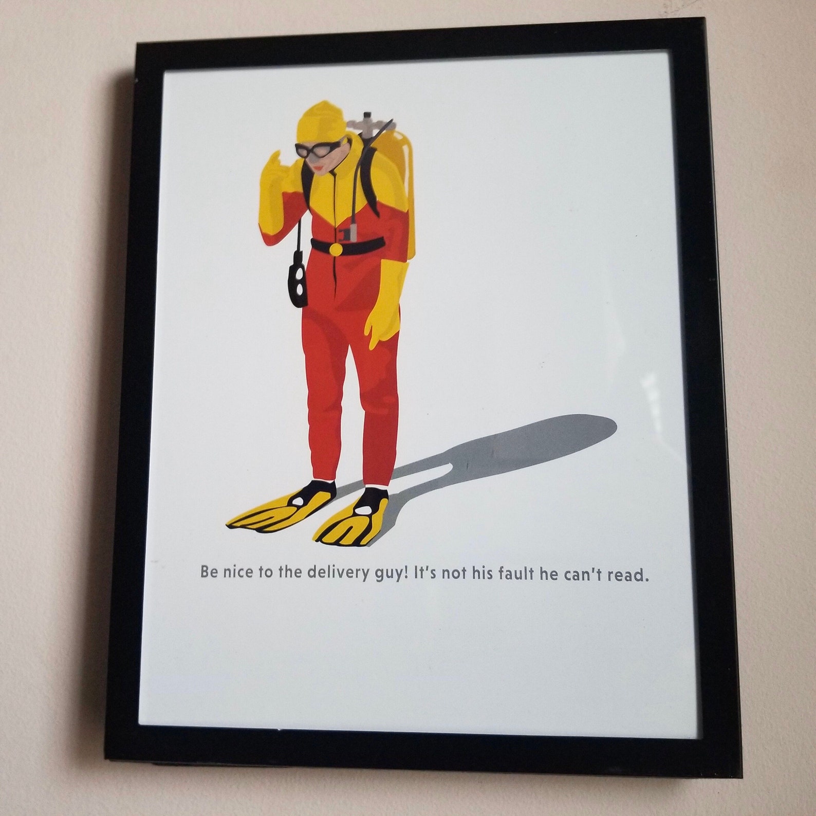 Scuba Steve Art Print Big Daddy Adam Sandler Artwork Etsy