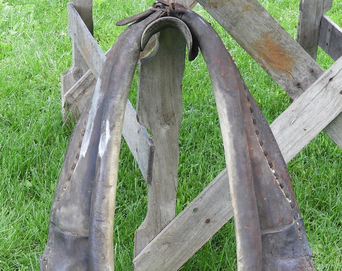 Antique Horse Yoke Horse Collar Decorative Gray Black Etsy