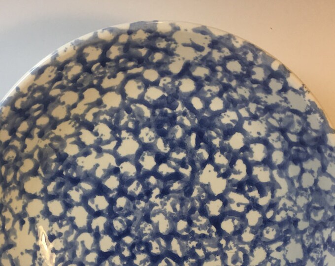 Vintage Blue Spongeware Bowl Bella Ceramica Bowl Dish Cereal Etsy
