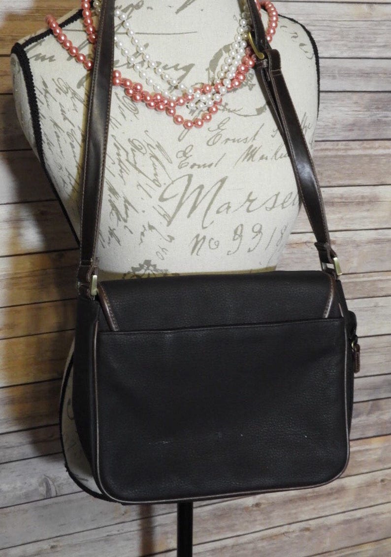 Vintage Rosetti Wisdom Messenger Hand Bag Black Vinyl Rosetti Etsy