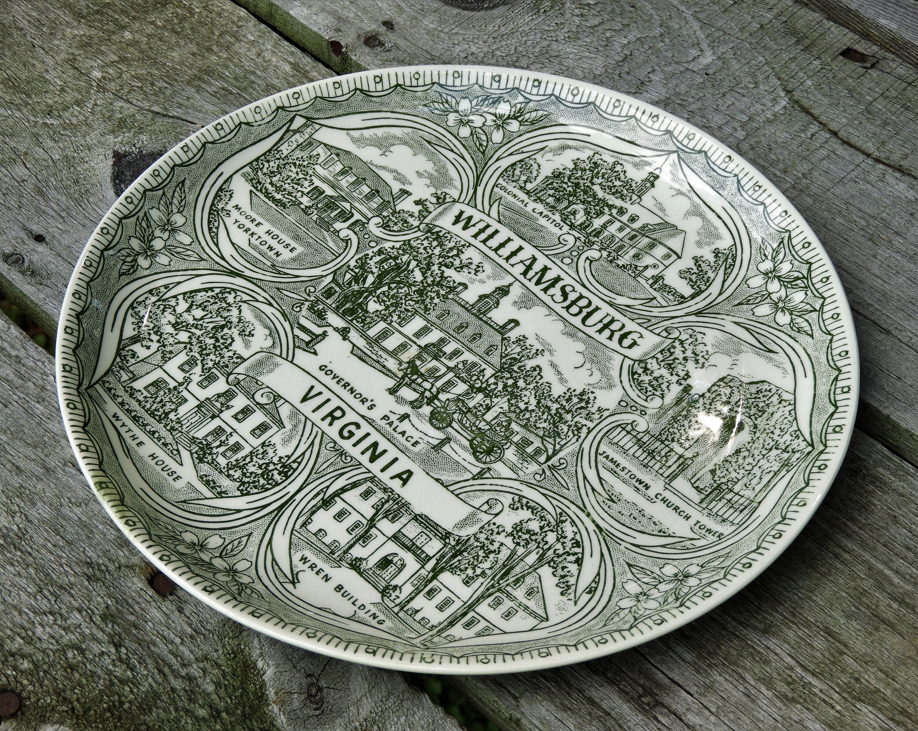 Vintage Williamsburg Souvenir, Virginia Plate, Home Decor, Entryway