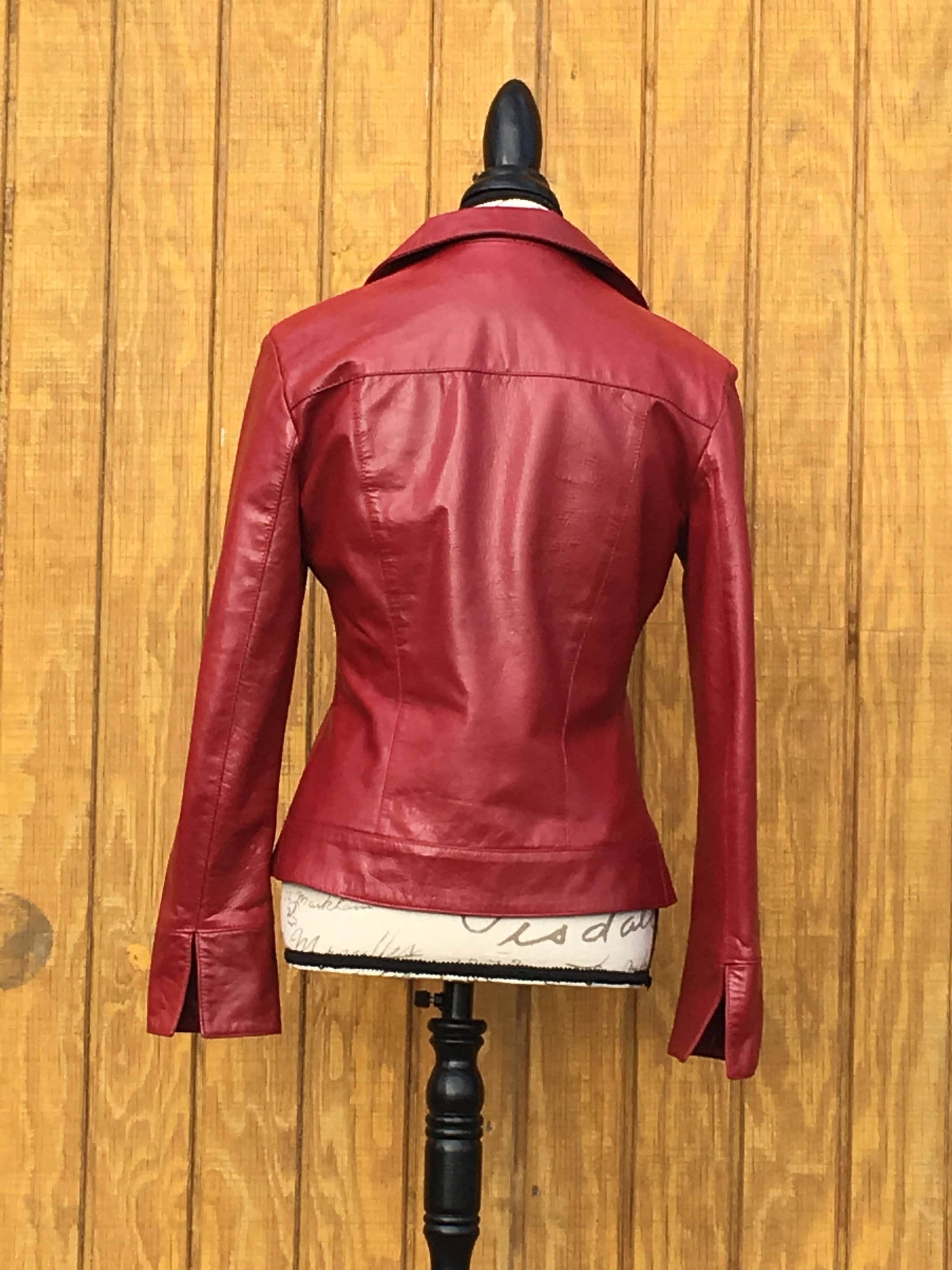 Vintage Italian Leather Jacket, Womens Clothing, Medium Fashion, Santa