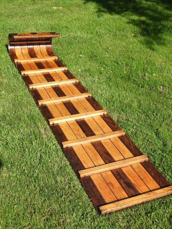 Vintage Adirondack 8 Ft Toboggan Rare Two Tone Wooden Sled Etsy