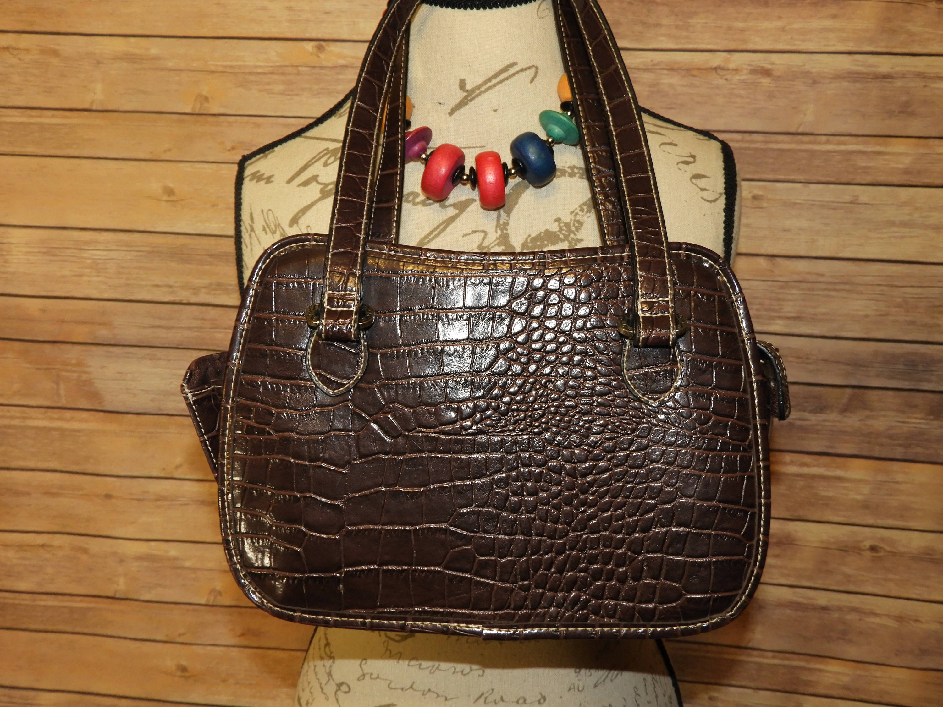Vintage Rosetti Country Western Shoulder Handbag, Montana Southwestern Style Alligator Leather ...