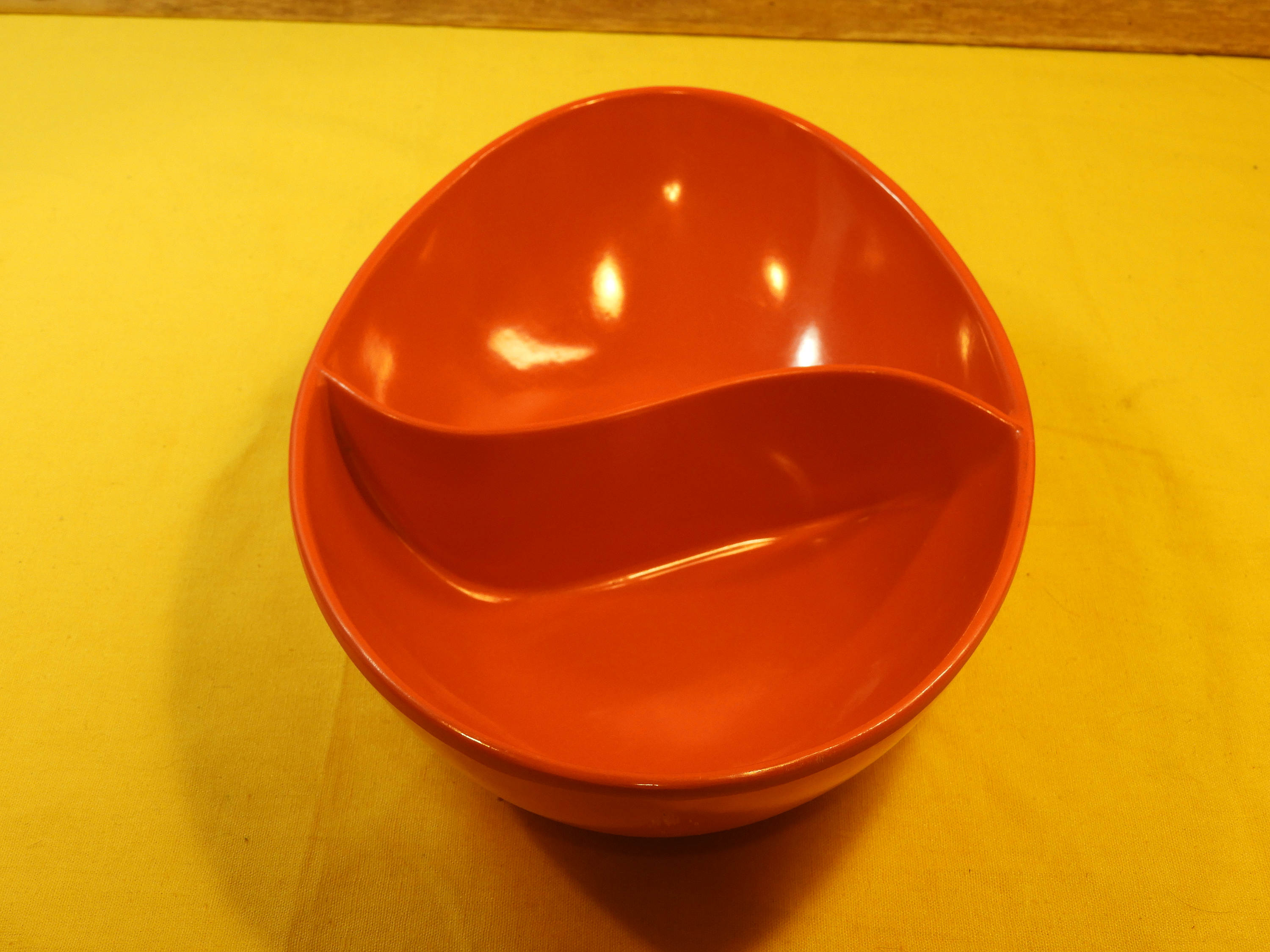 Vintage Spaulding Ware Partitioned Serving Platter Bowl, Red Serving