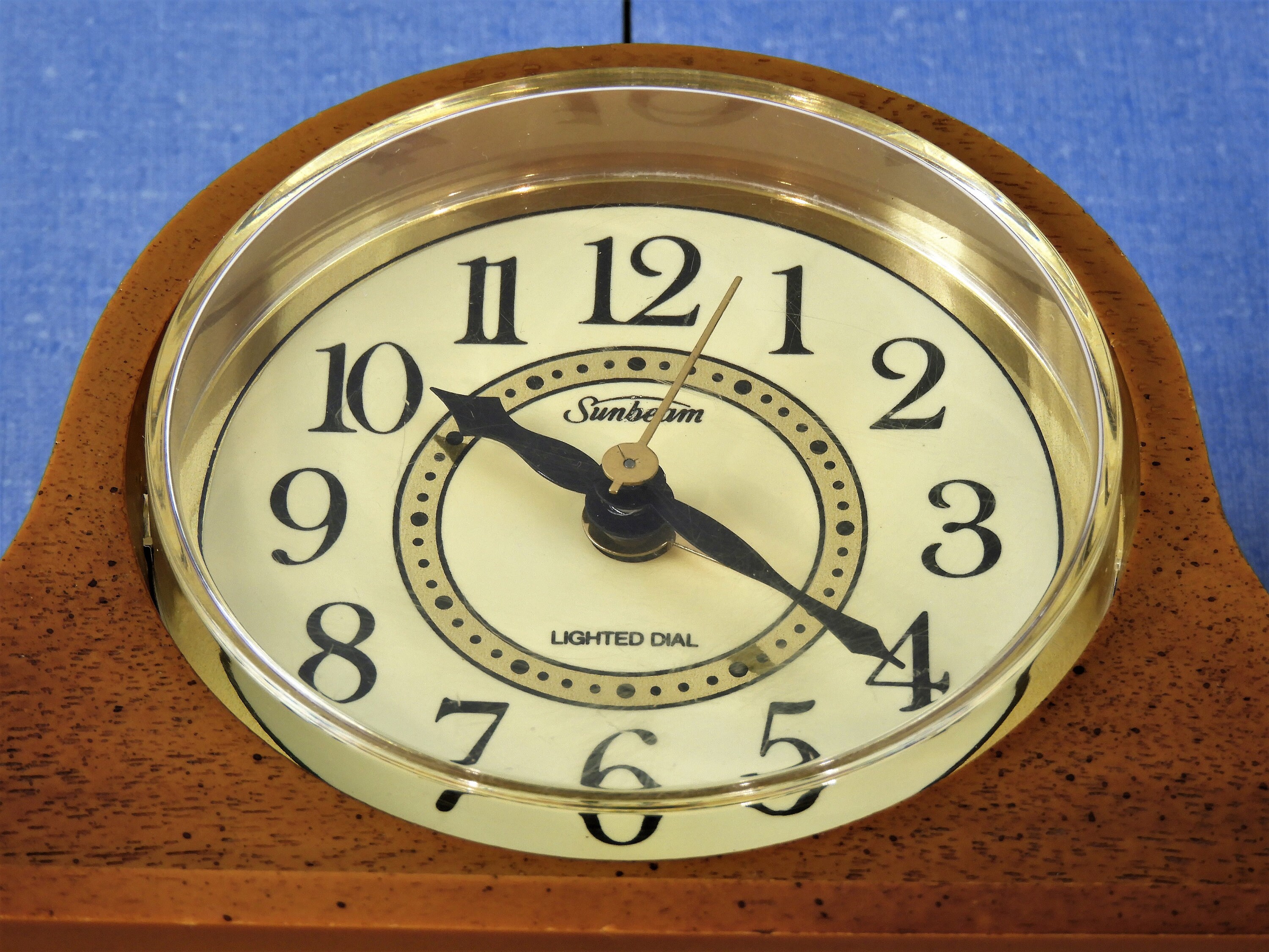 Vintage Sunbeam Clock, Electric Alarm, Lighted Dial, Home Decor, Brown