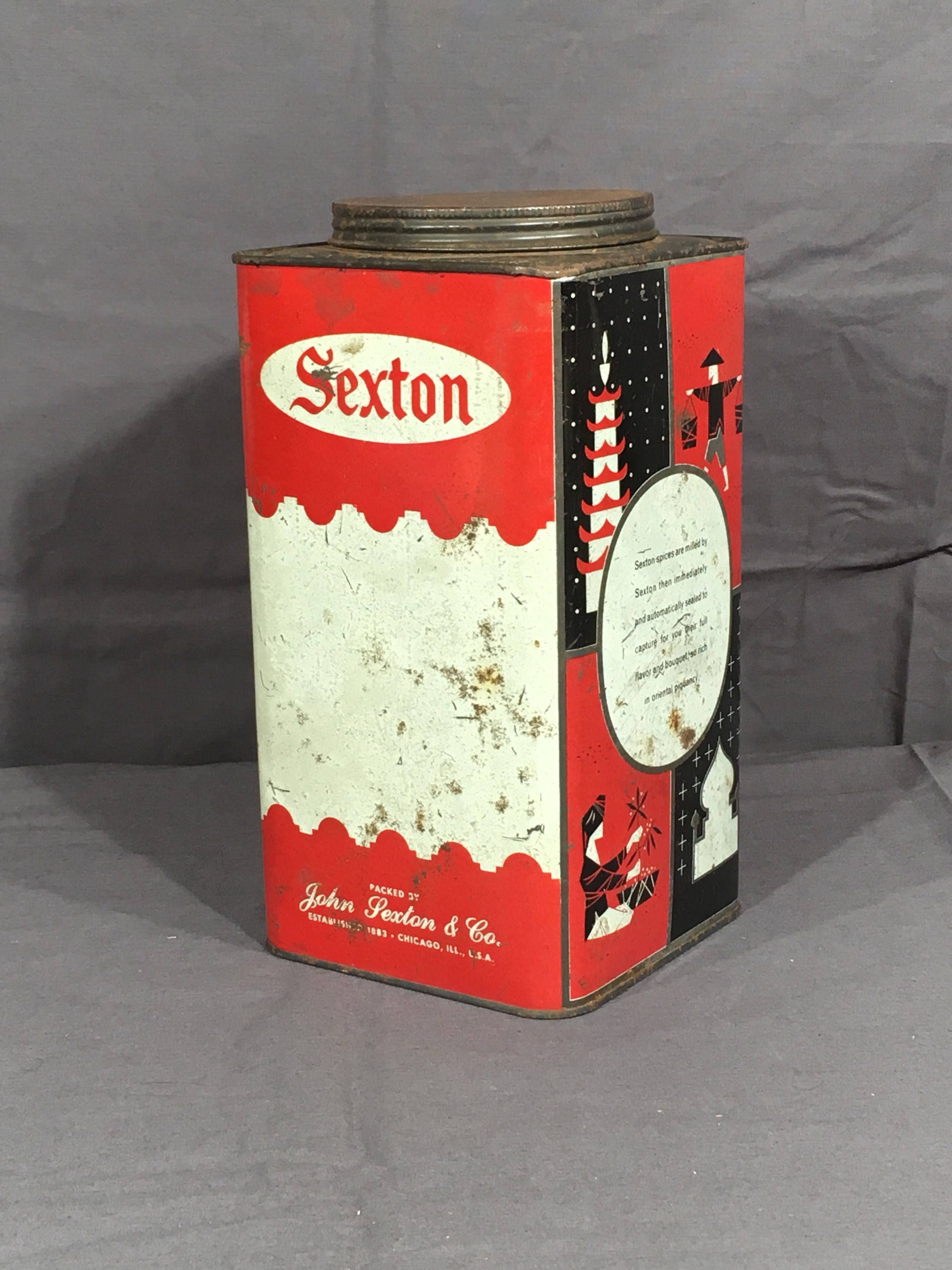 Vintage Sexton Advertising Can Sexton Spice Tin Decorative Etsy