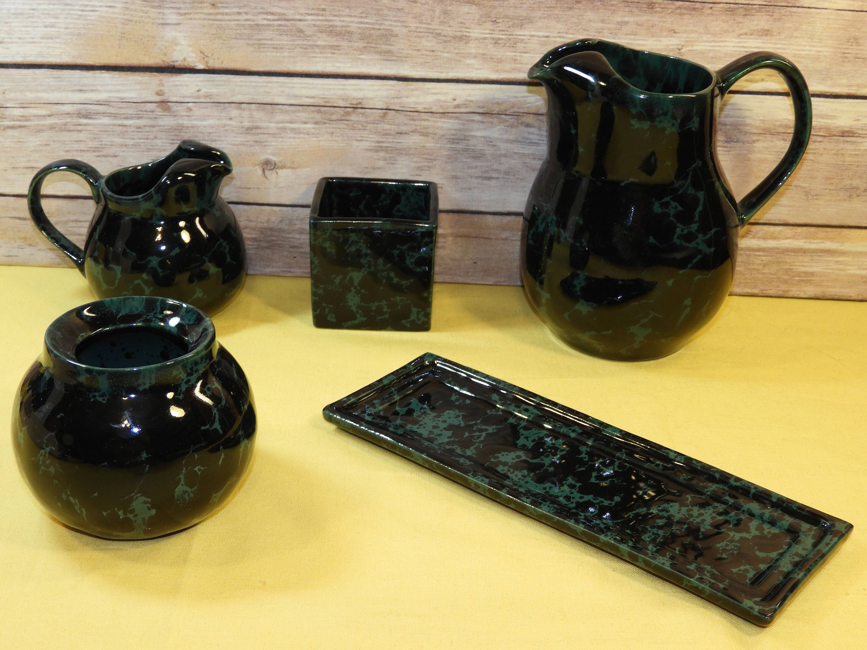 Vintage Bennington Potters Set (5 pcs), Bennington Vermont Pottery