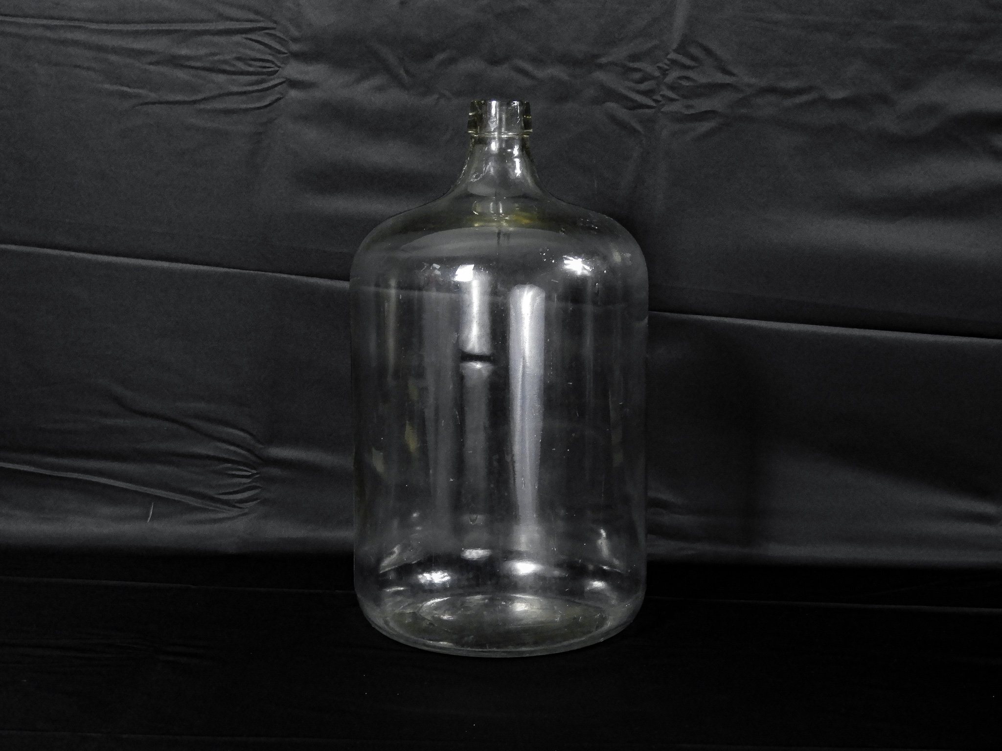 Antique Glass Carboy, Large Jug, Mold Blown, Wavy w Bubbles, G Mark