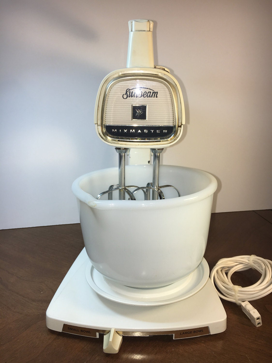 Vintage 1960s Sunbeam Mixer, Retro Mixmaster Vista Mixer, White Black