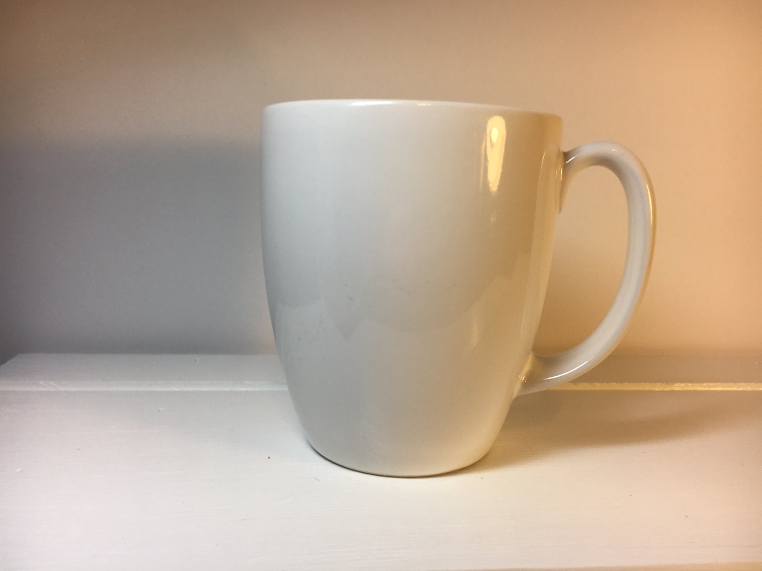 Vintage Plain Corelle Mug, Coffee Cup, Plain Color, Standard White