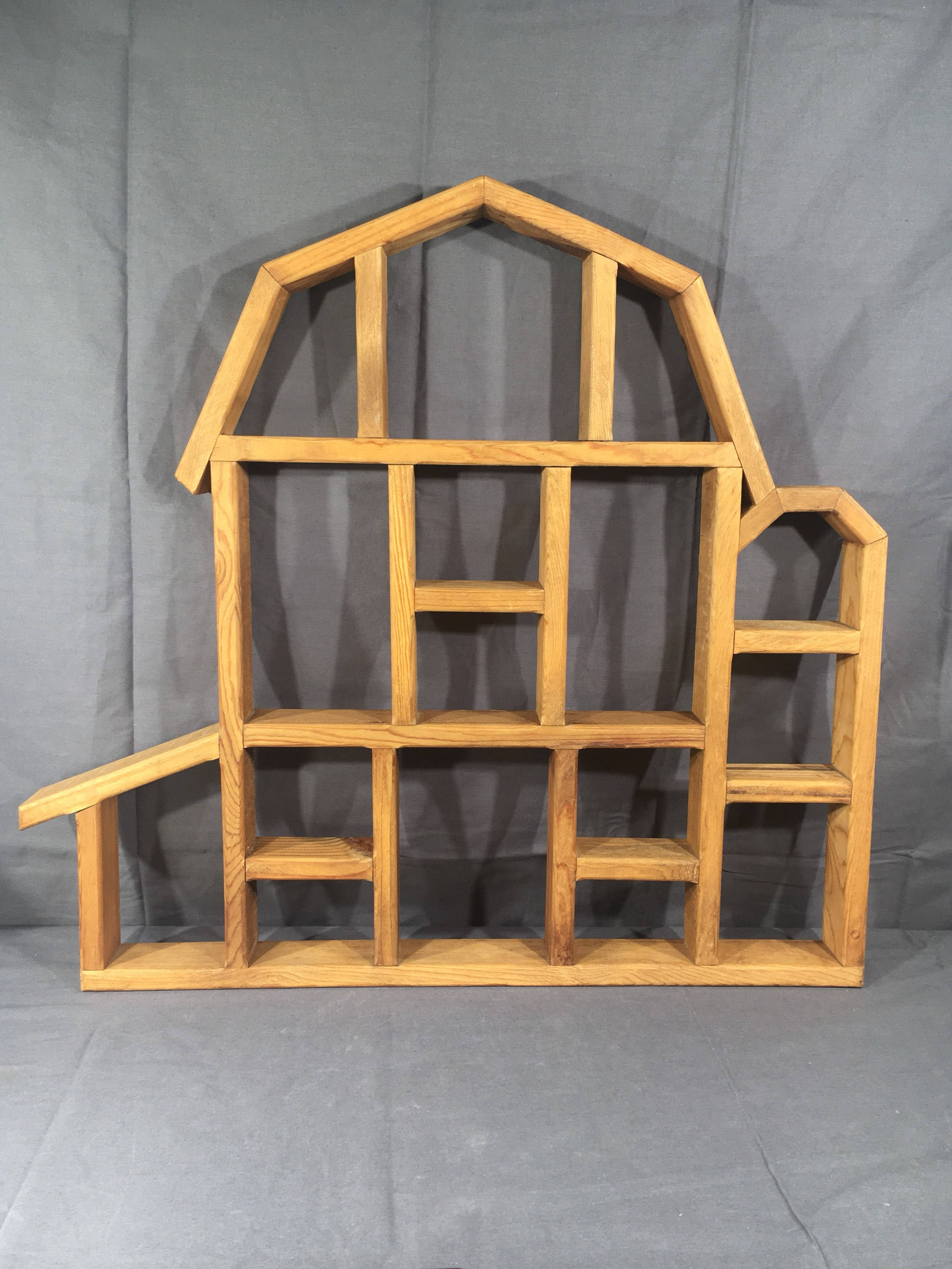 Vintage Wood Shelf, Decorative Golden Brown Wooden Shelves