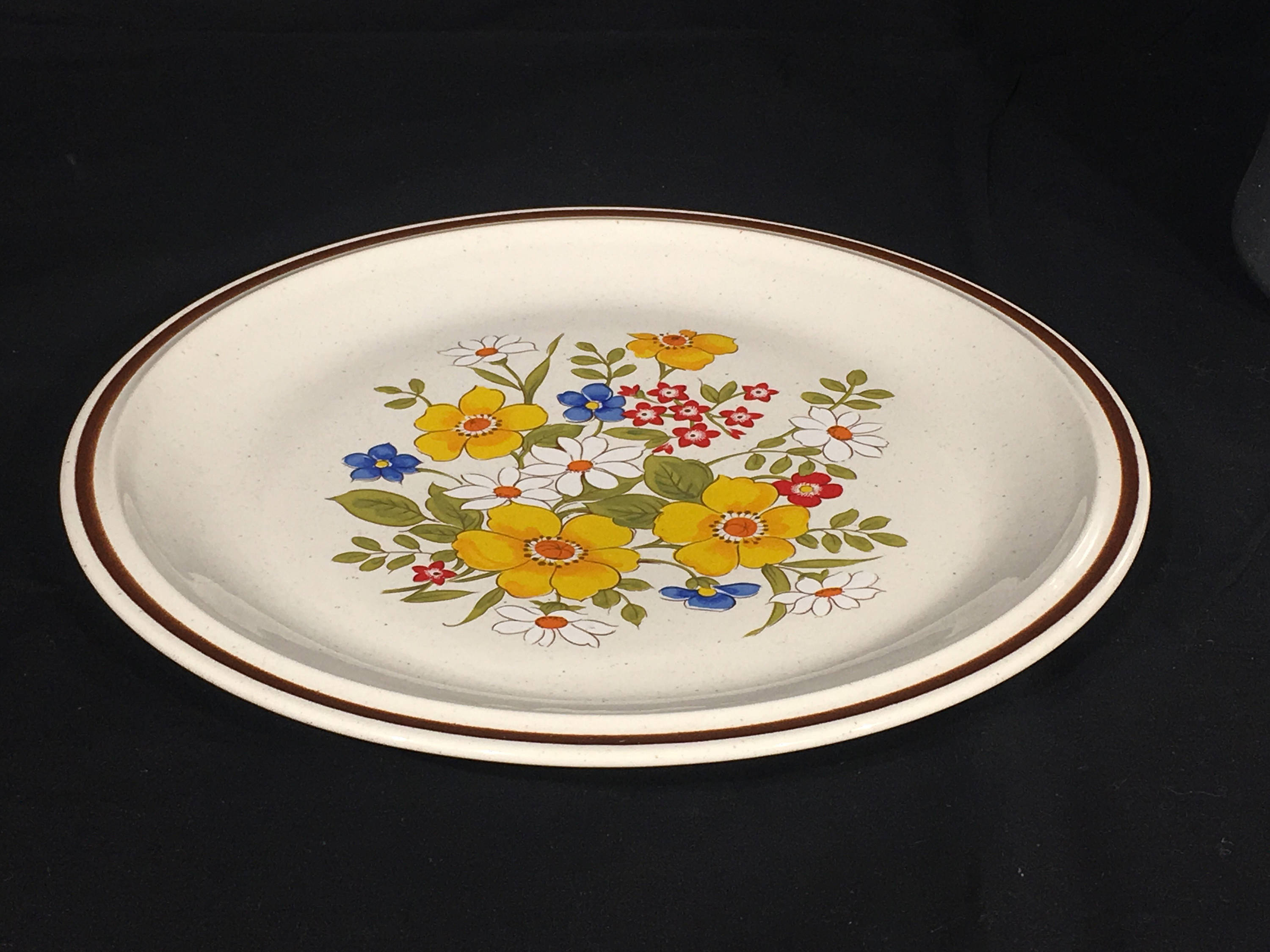 Vintage Daisy Plate, Casual Elegance Hearthside Dinnerware, Bordeaux