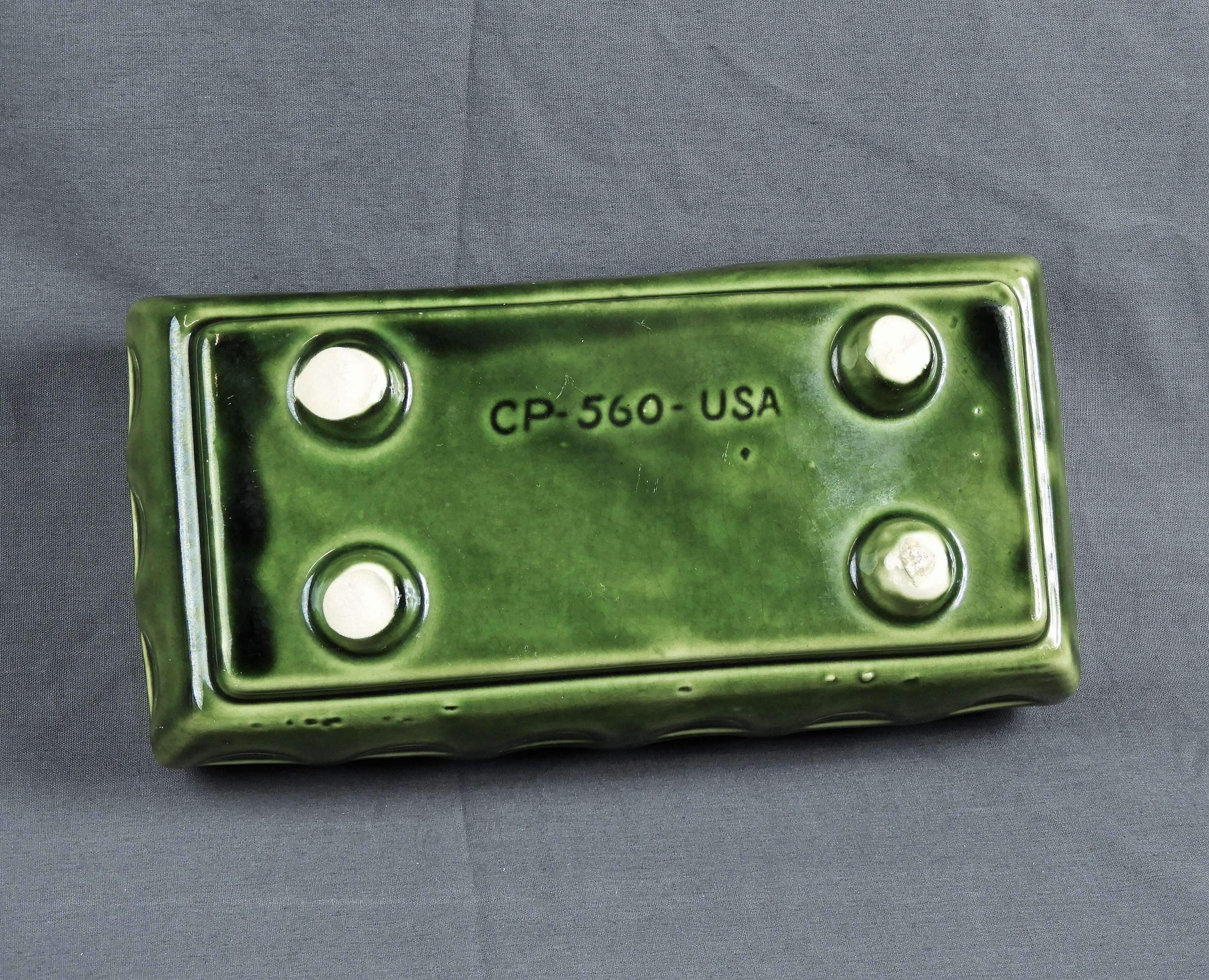 Vintage Green Planter, Cookson Pottery, CP 560 USA, Footed Base