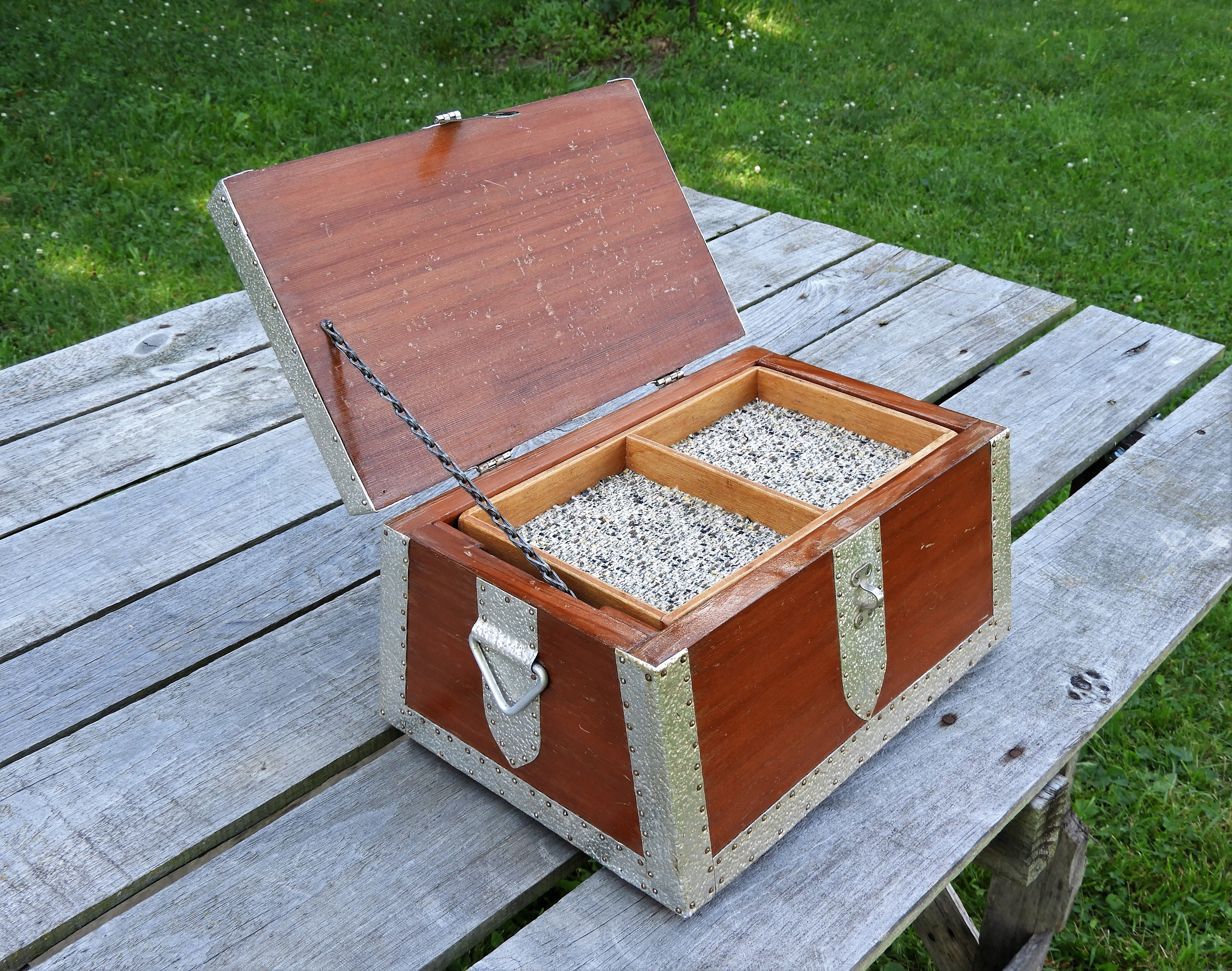 Vintage Medieval Chest, Wooden Strongbox, Jewelry Box, Vanity Decor