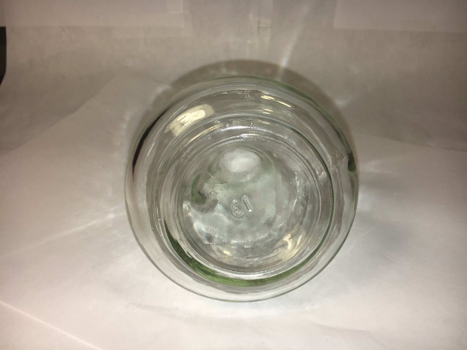 Vintage Glass Maple Syrup Bottle Spout Handle 4 tall 13 Bottom Mark