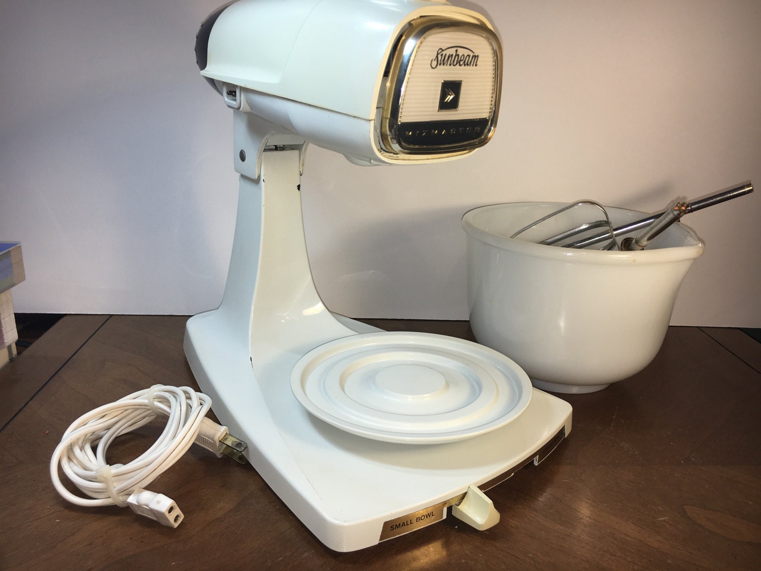 Vintage 1960s Sunbeam Mixer, Retro Mixmaster Vista Mixer, White Black