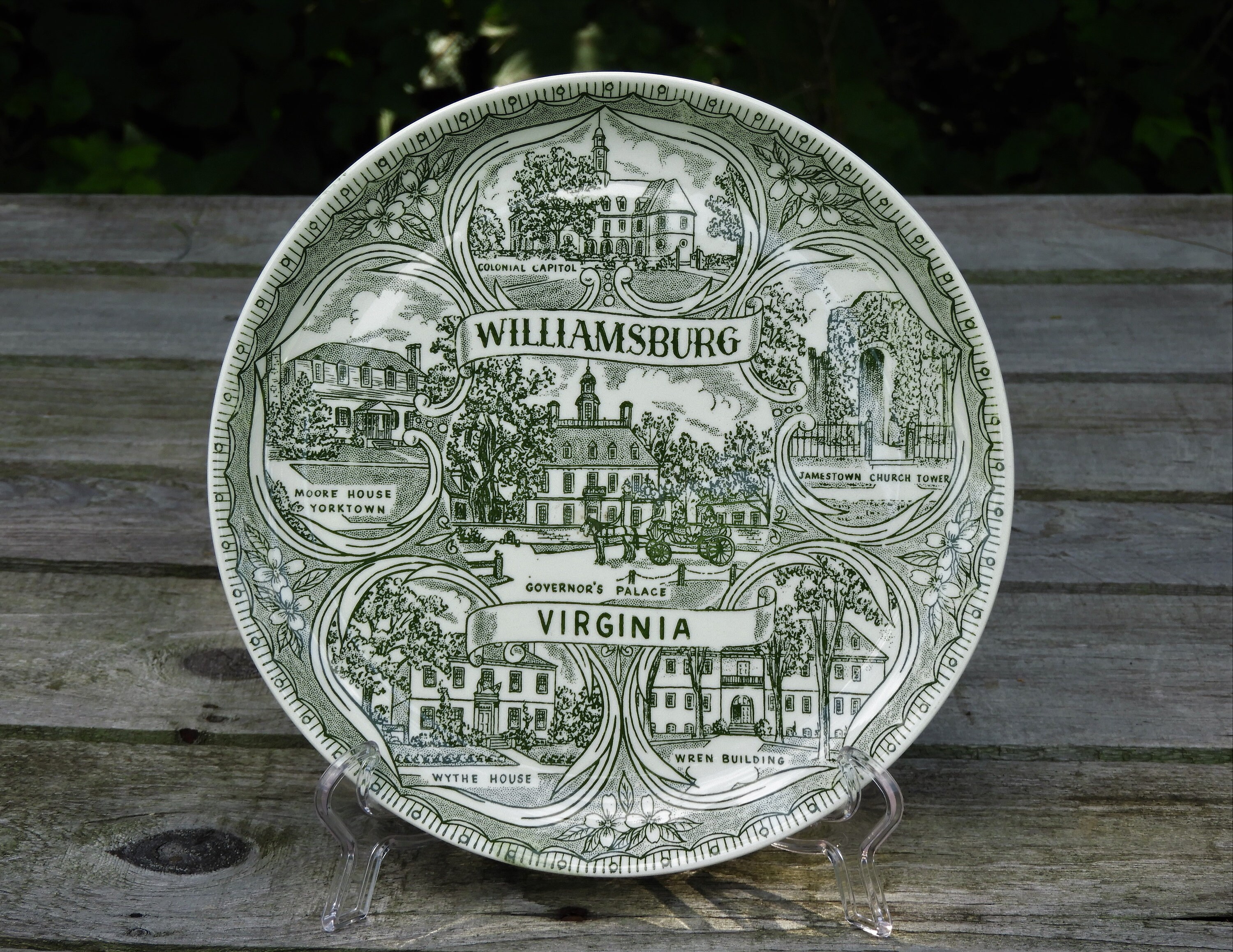 Vintage Williamsburg Souvenir, Virginia Plate, Home Decor, Entryway