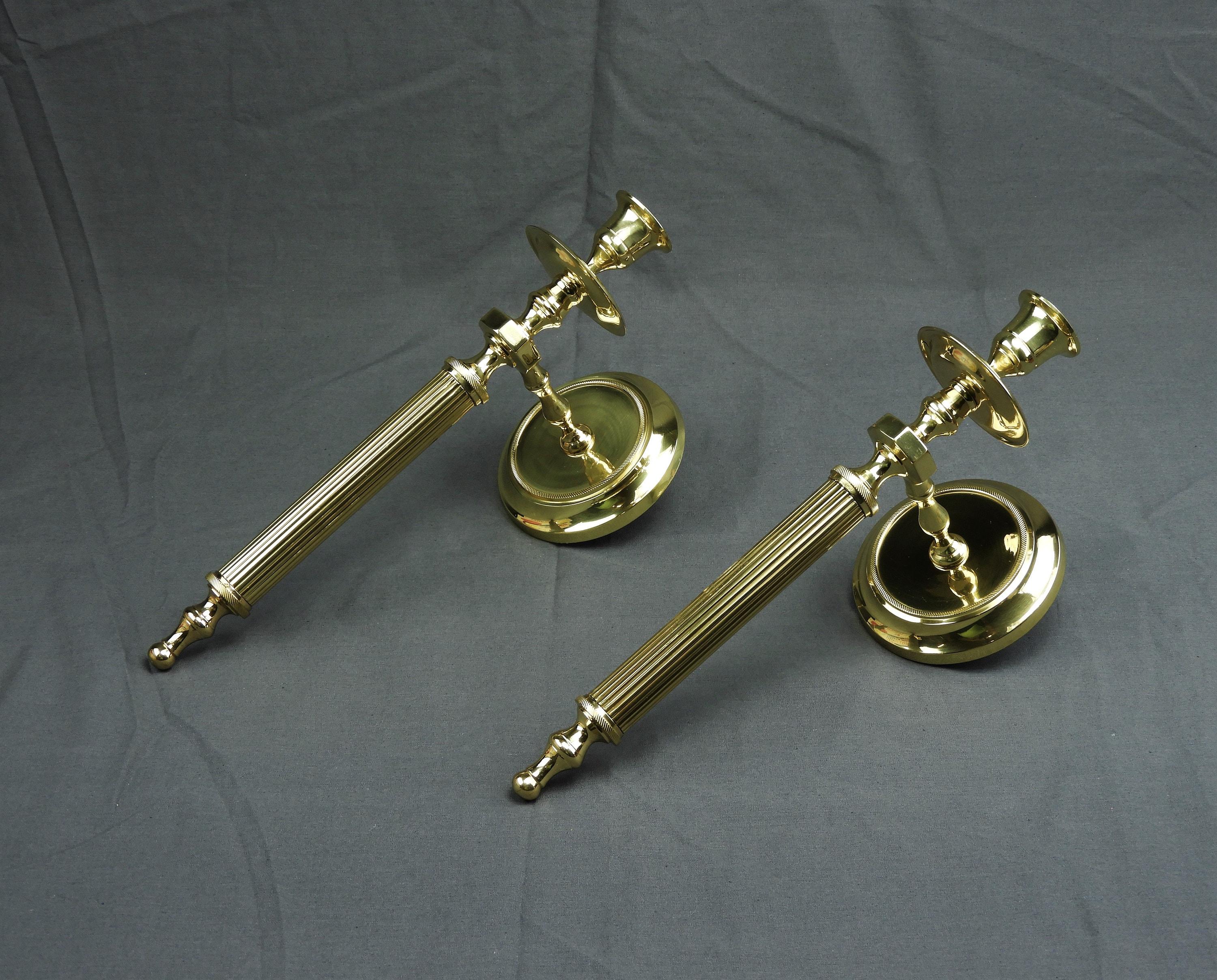 Vintage Brass Candleholders (2), Wall Hanging Candle ...