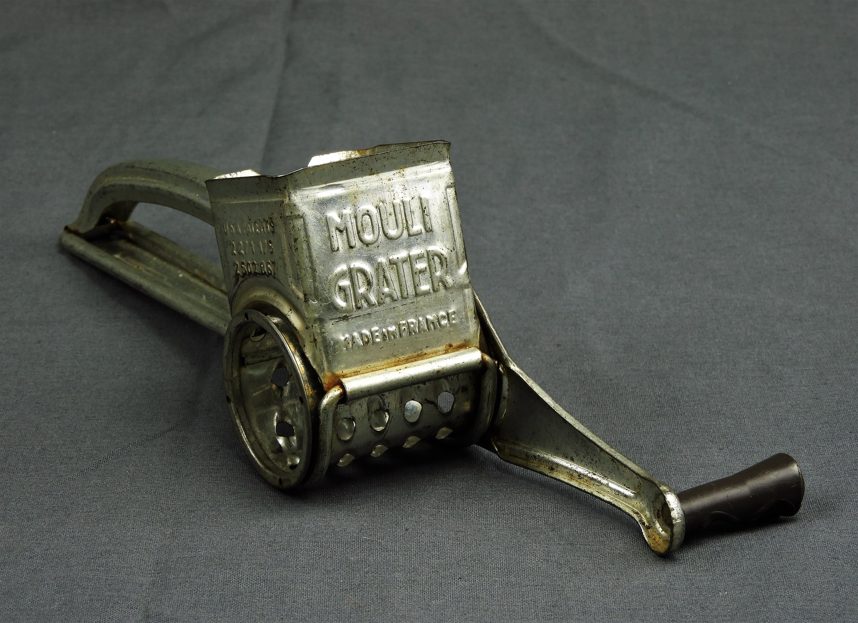 Vintage Mouli Grater, Kitchen Decor, Hand Tool, Removable Barrel