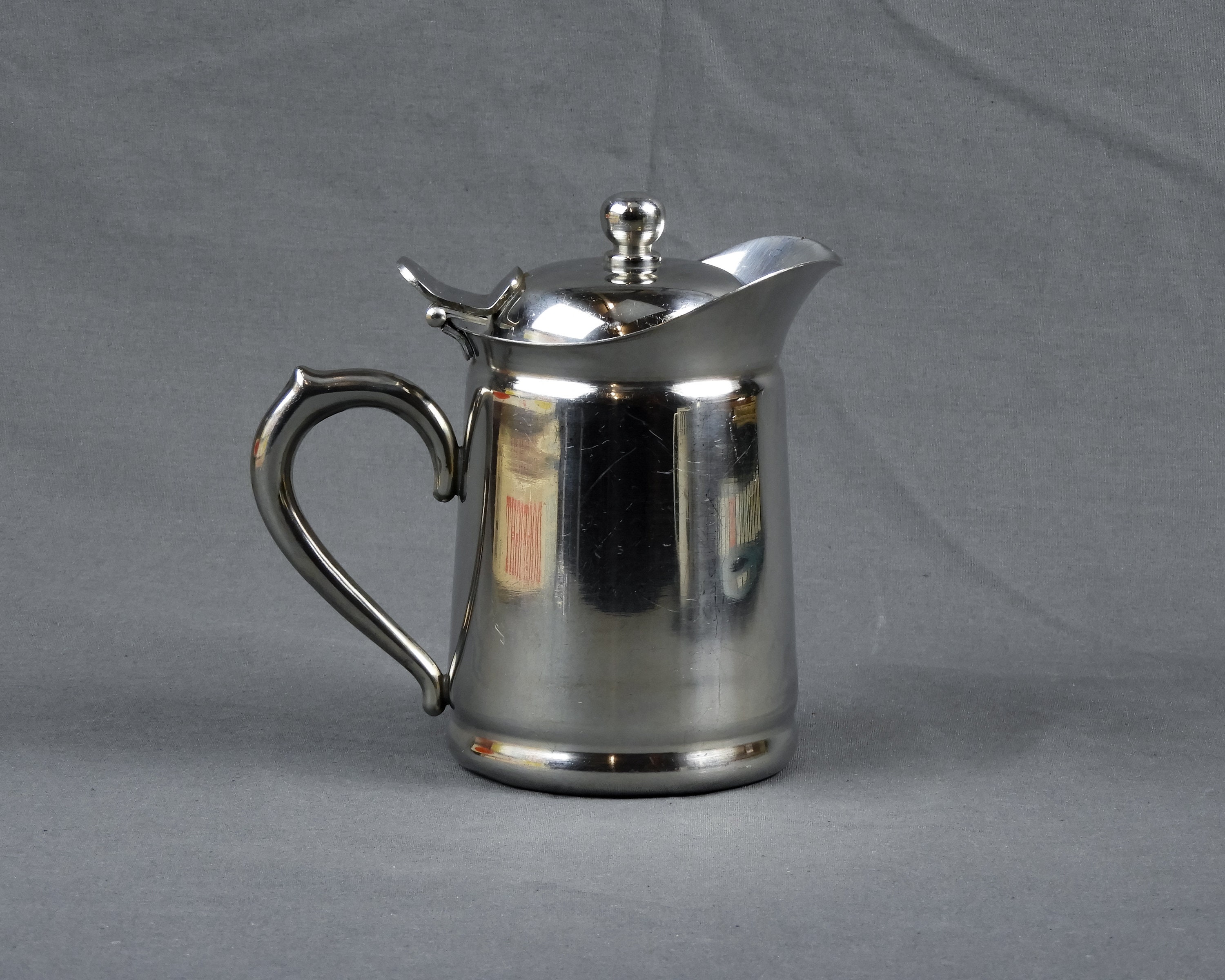 Vintage Brandware Teapot, Stainless Steel, Silver Chrome Color, 18 8 Metal, Collectible