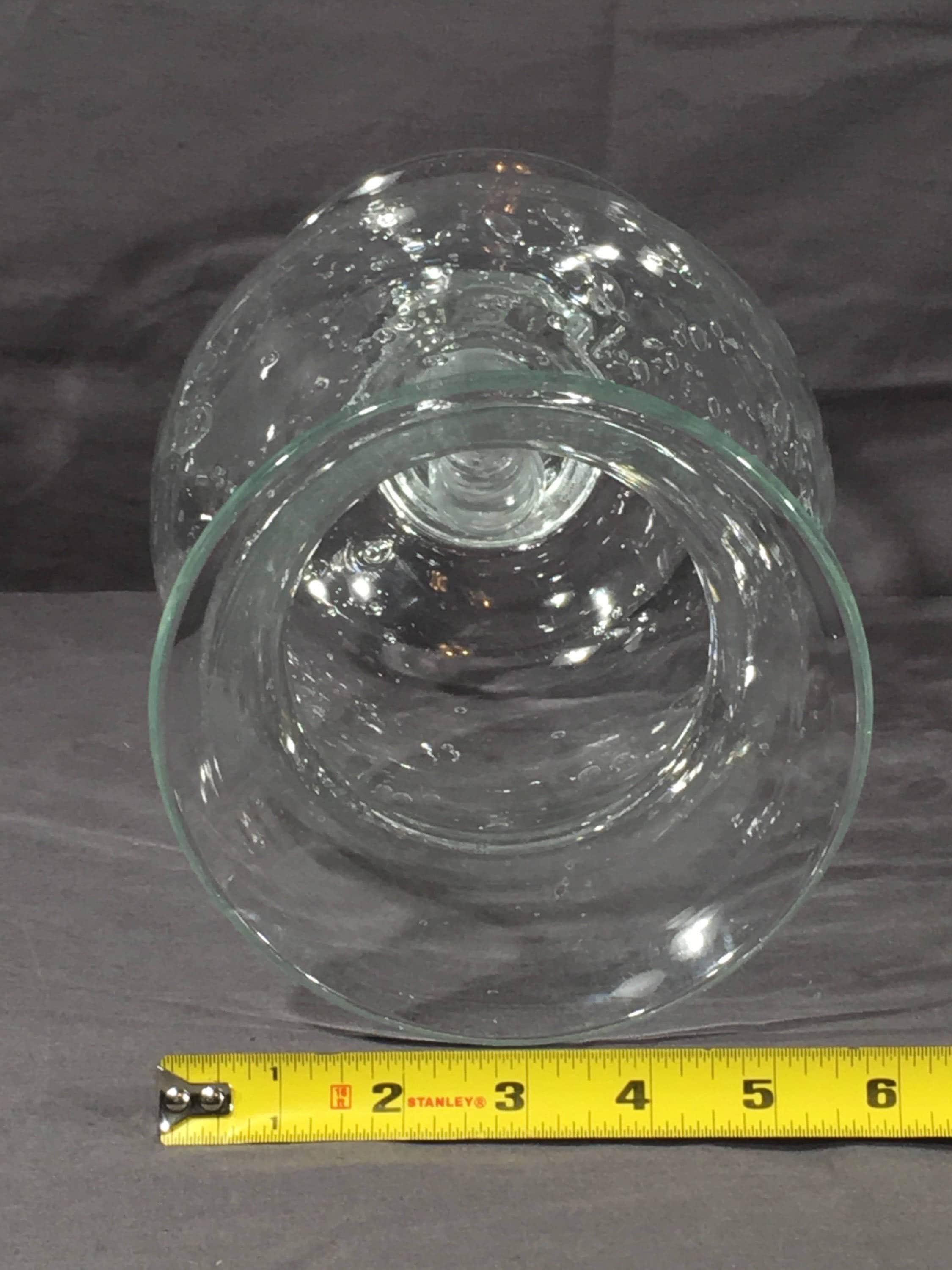 Vintage Bubble Glass Candleholder, Tall Clear Hurricane Lamp, Decorative Candle Holder, Living