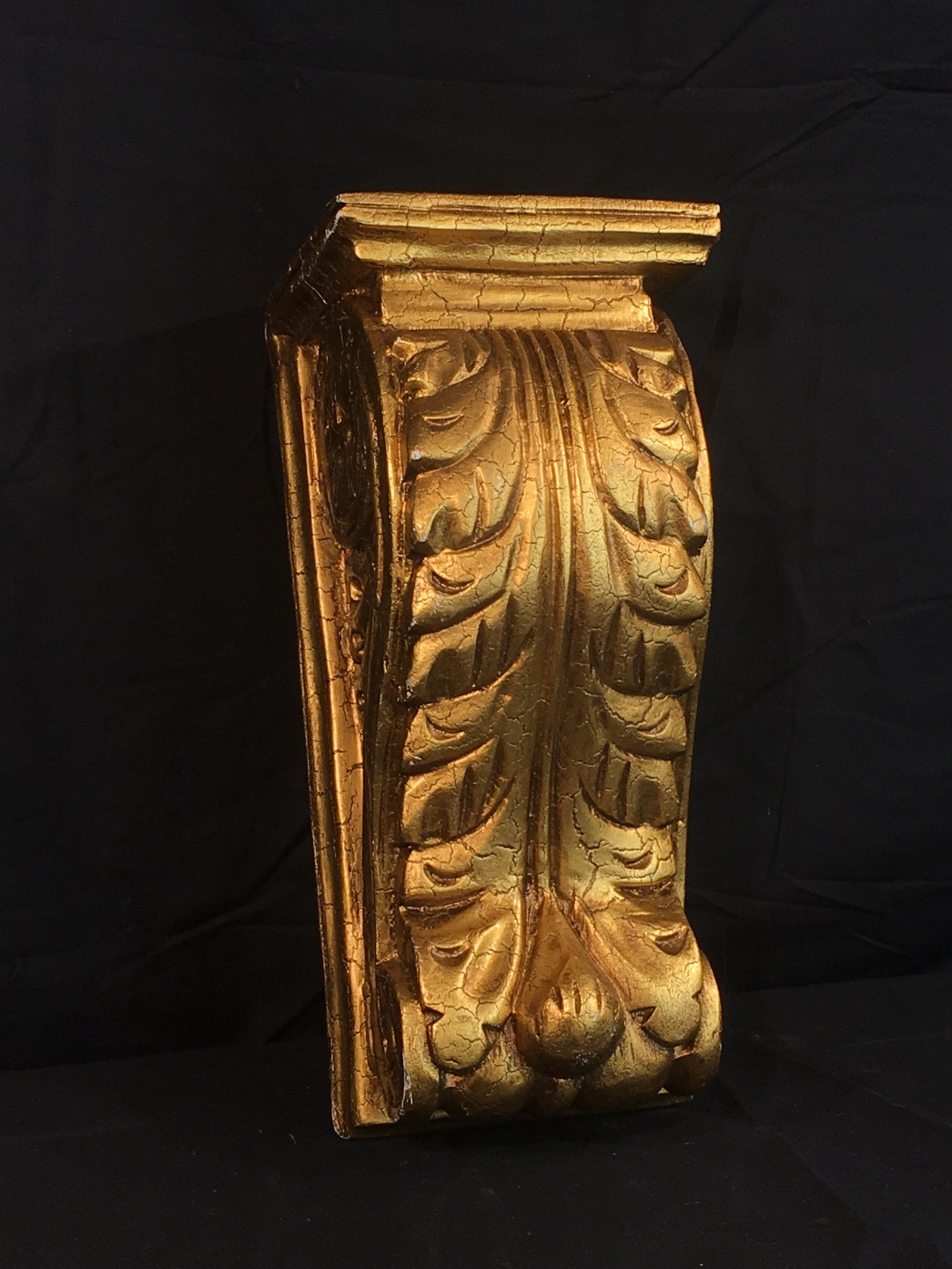 Vintage Gold Wall Shelf, Florentine Sconce, Carved Wooden ... on Wooden Wall Sconce Shelf Decorating id=27672