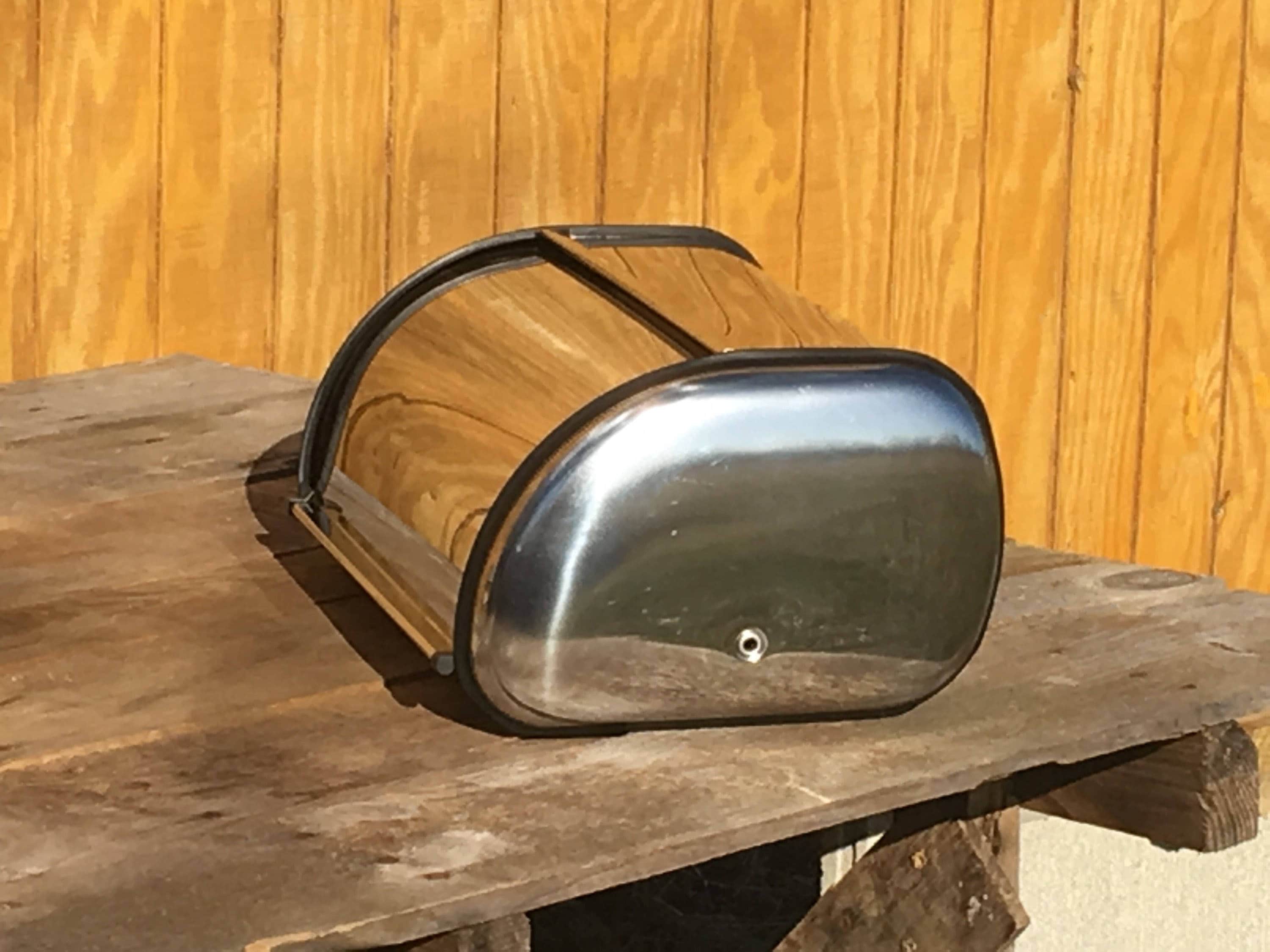 Vintage Chrome Bread Box, Decorative Mid Century Modern Bread Box