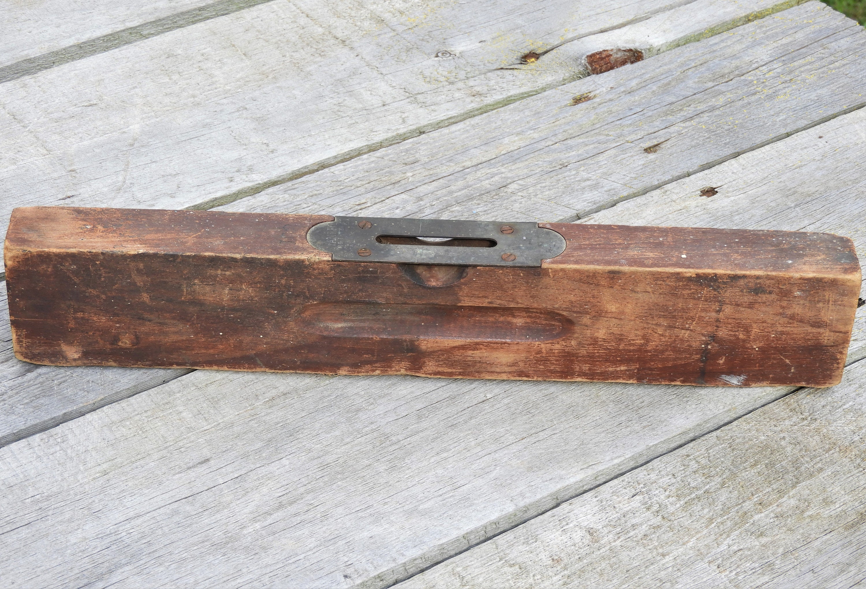 Antique Wooden Level, Stanley Rule & Level Co, 14 Inch Woodworkers Tool
