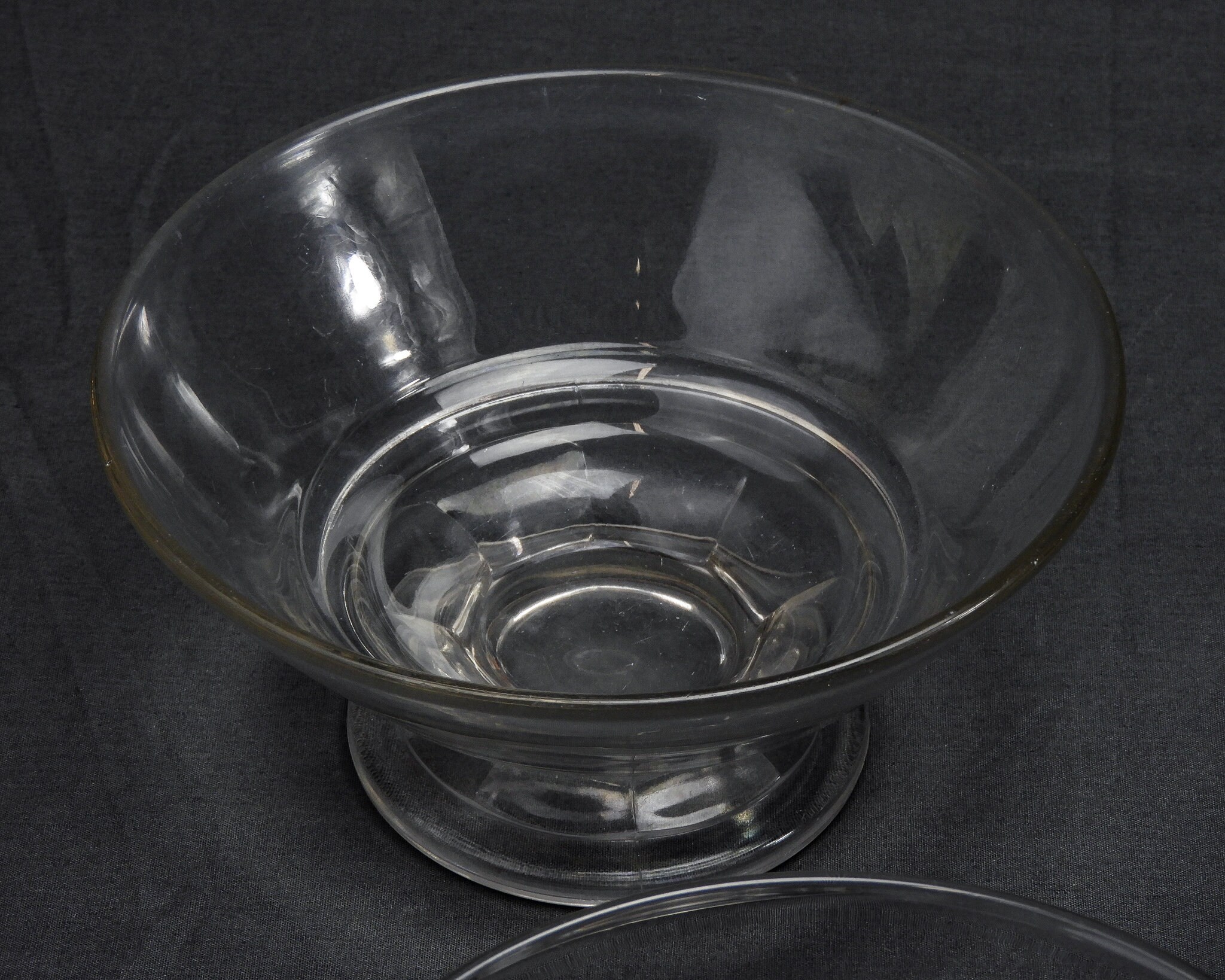 Vintage Glass Compotes (3), EAPG McKee Empire, Clear Bowls, Footed Base