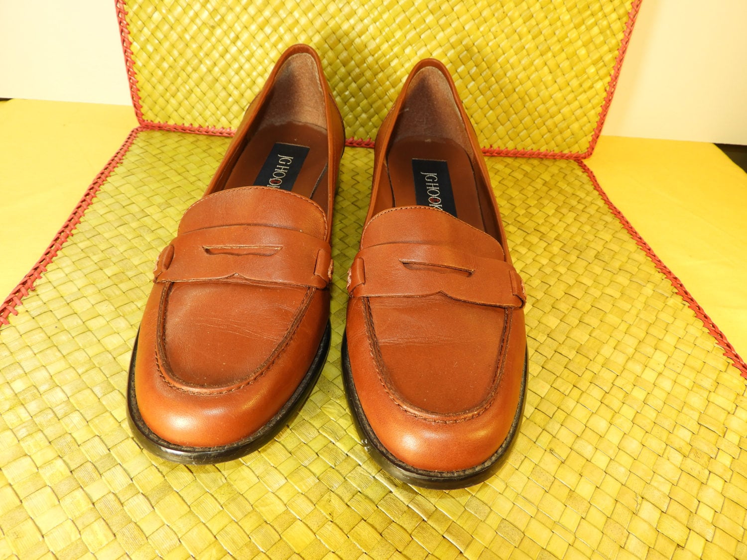 Vintage Penny Loafers JG Hook Shoes Size 9M, Womens Shoes Leather Upper