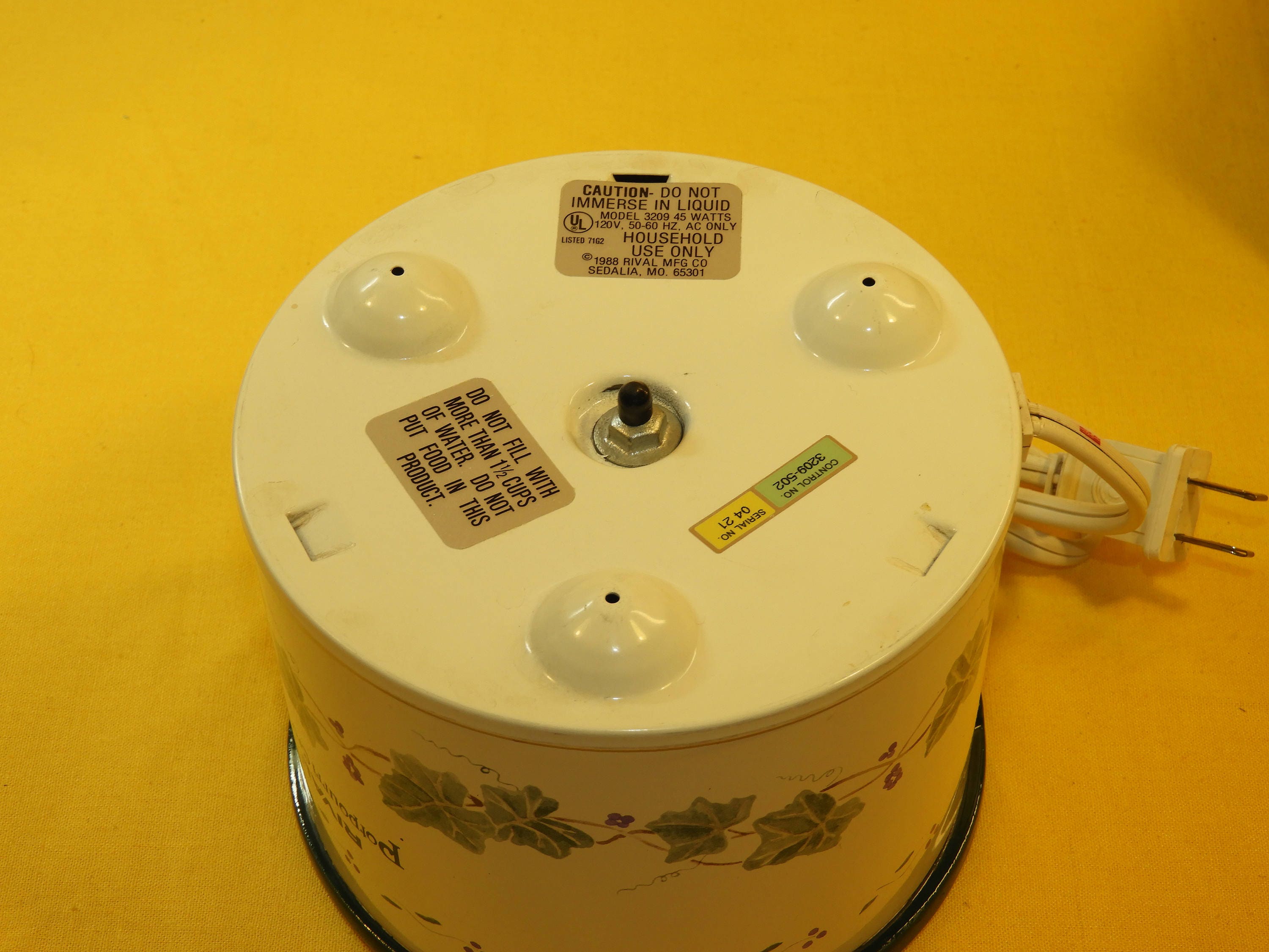 Vintage Rival Green Crock, Rare Condition Electric Simmering Warmer