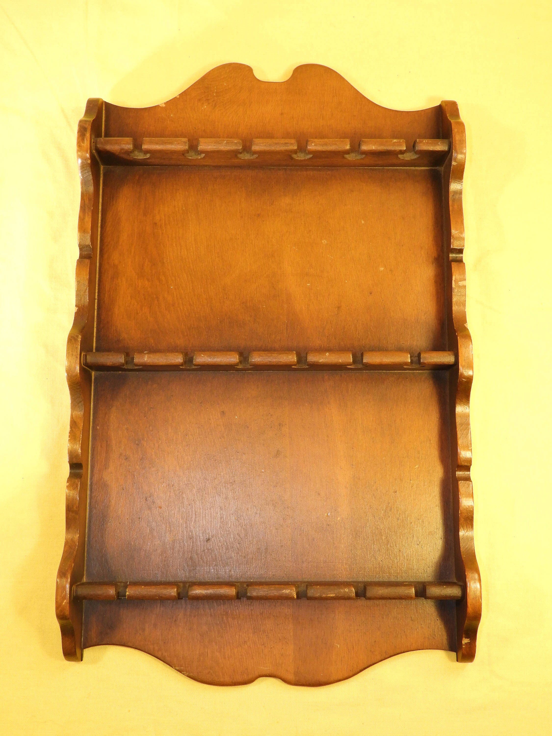 Vintage Spoon Shelf, Wooden Display Rack, Old Decorative Wood Display