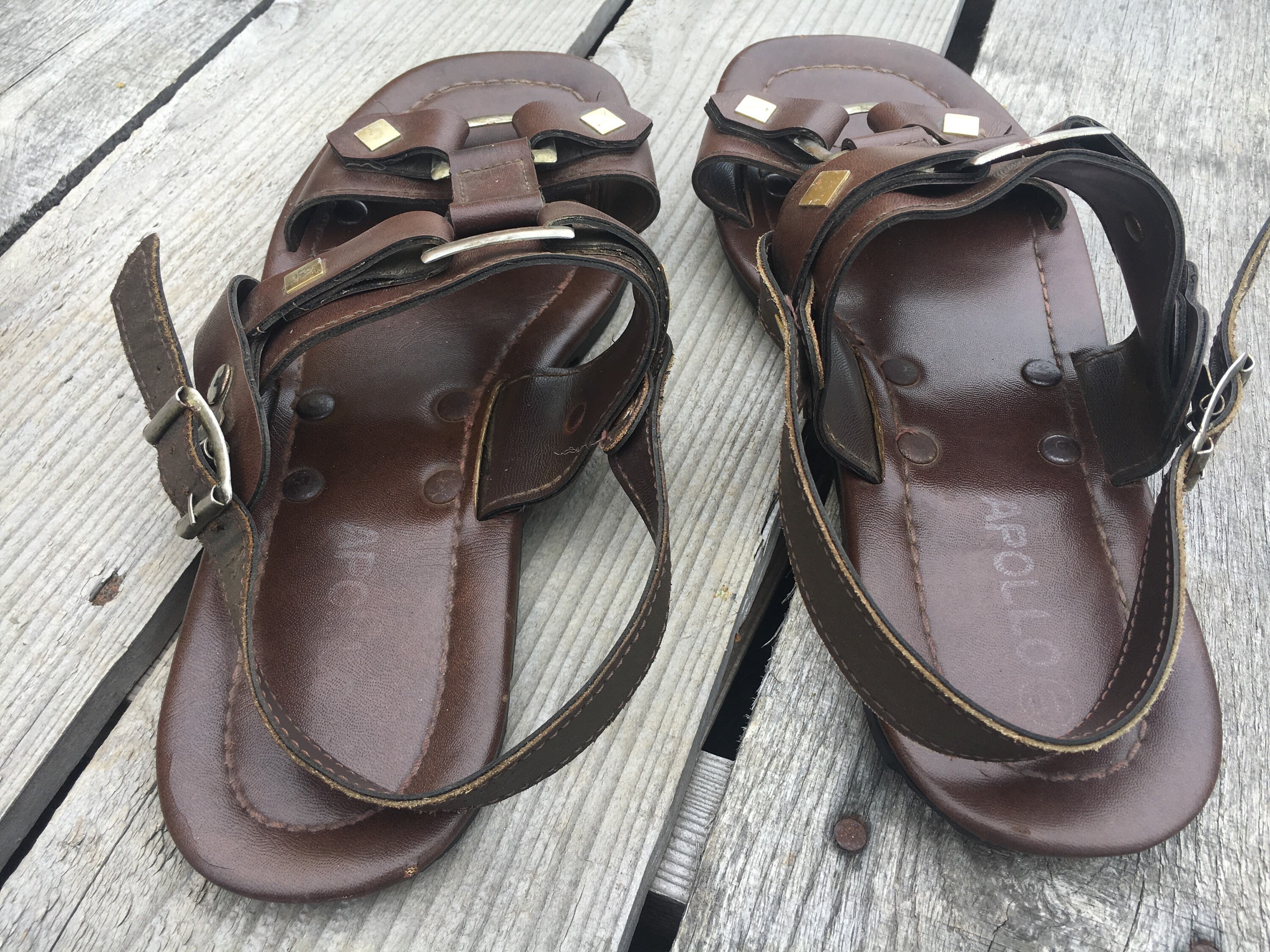 Vintage Apollo Buckle Sandals, Men's Sz 10 Studded Shoes, Fisherman ...