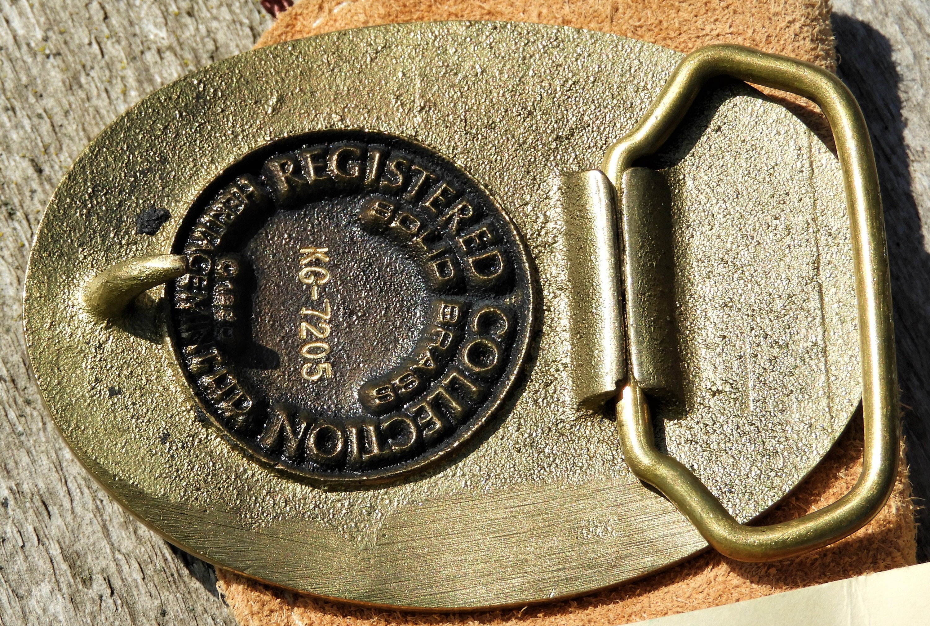 Vintage Brass Belt Buckle, West Virginia 1863 Souvenir, Gold Logger