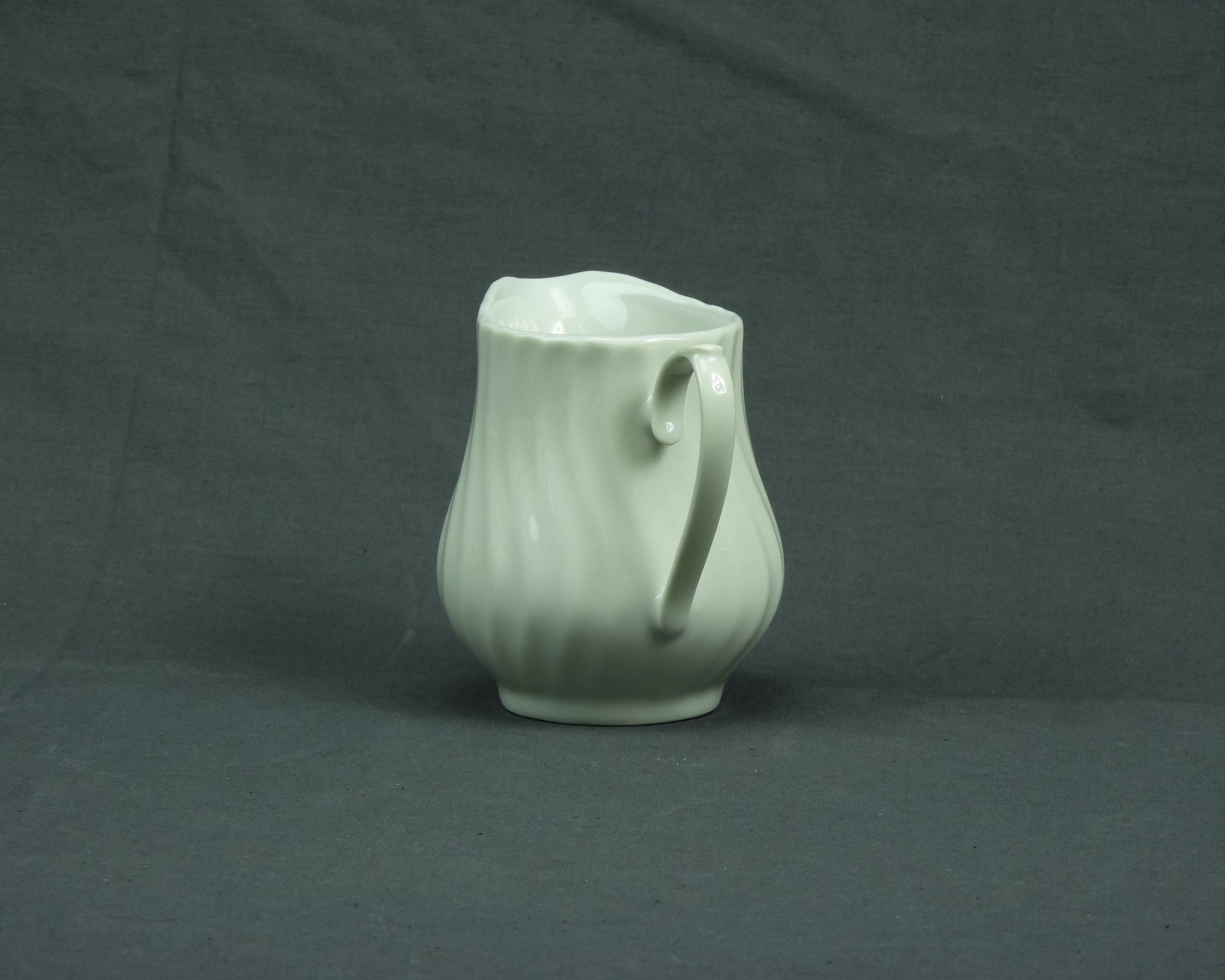 Vintage Gibson Creamer, White Housewares, Ribbed Sides, China