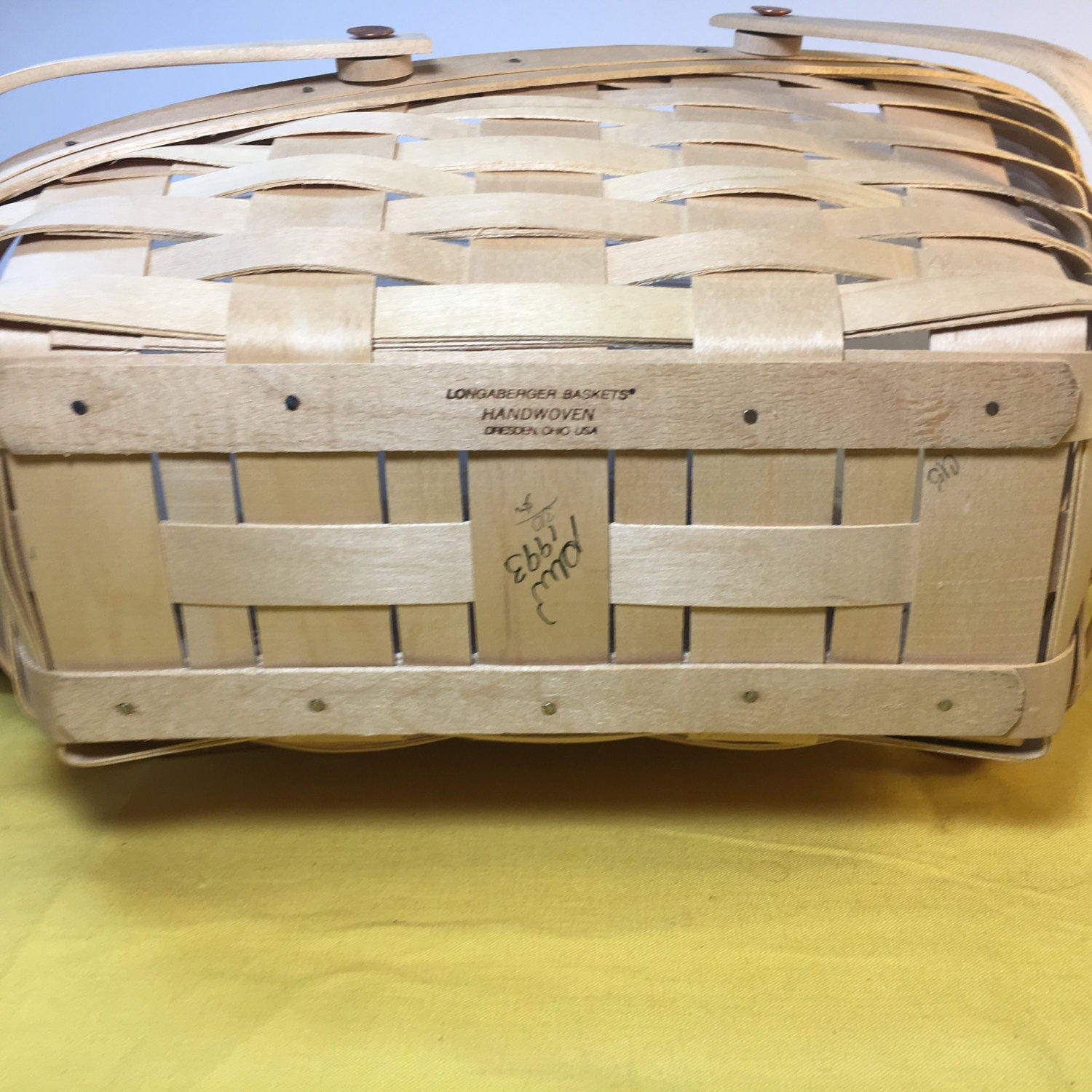 Hold Vintage Rare Longaberger Basket, Signed Country Heart, Woven