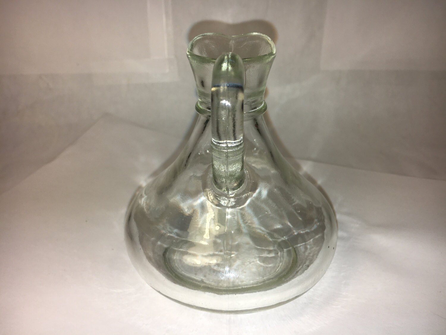 Vintage Glass Maple Syrup Bottle Spout Handle 4 tall 13 Bottom Mark