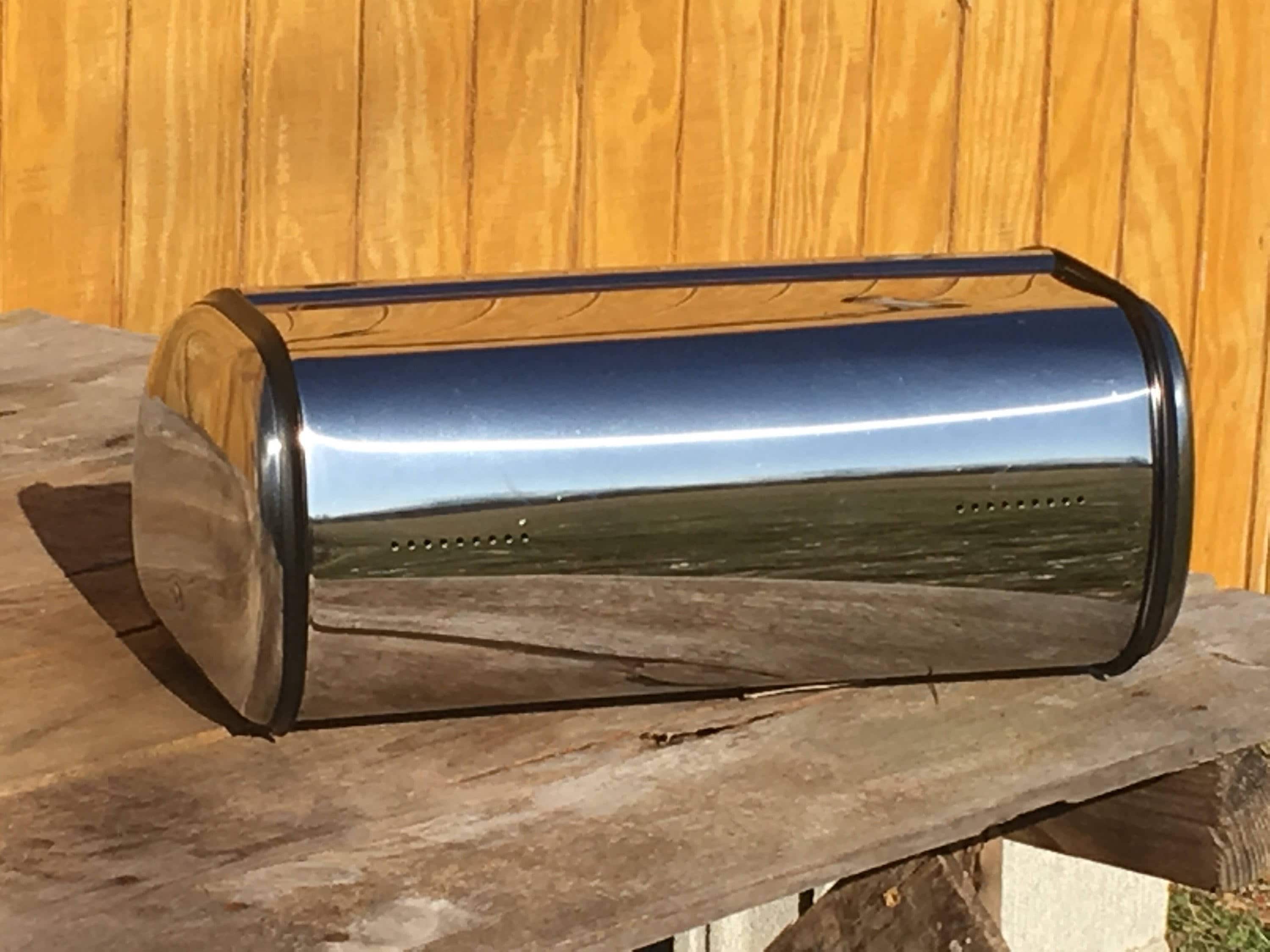 Vintage Chrome Bread Box, Decorative Mid Century Modern Bread Box