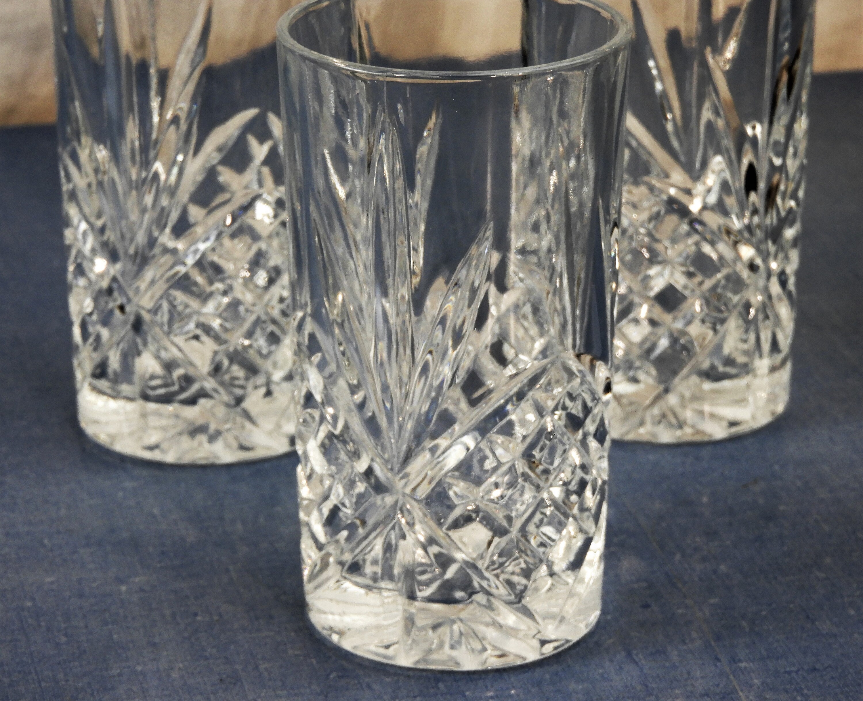Vintage High Ball Tumblers, Nachtmann Glasses, Clear Cut Glass, Glass