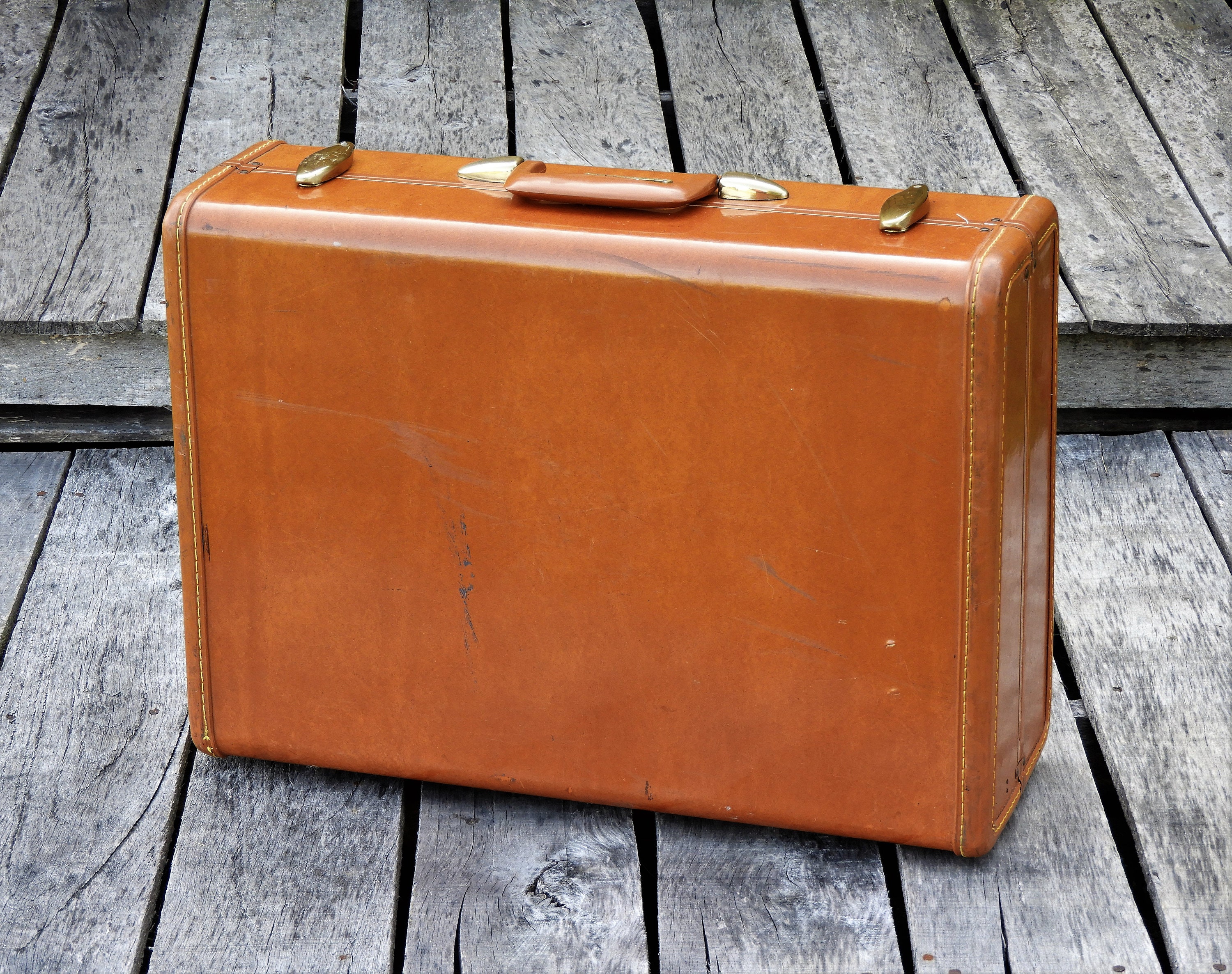 Vintage Samsonite Suitcase, Streamlite Luggage, Colorado Brown, Hard