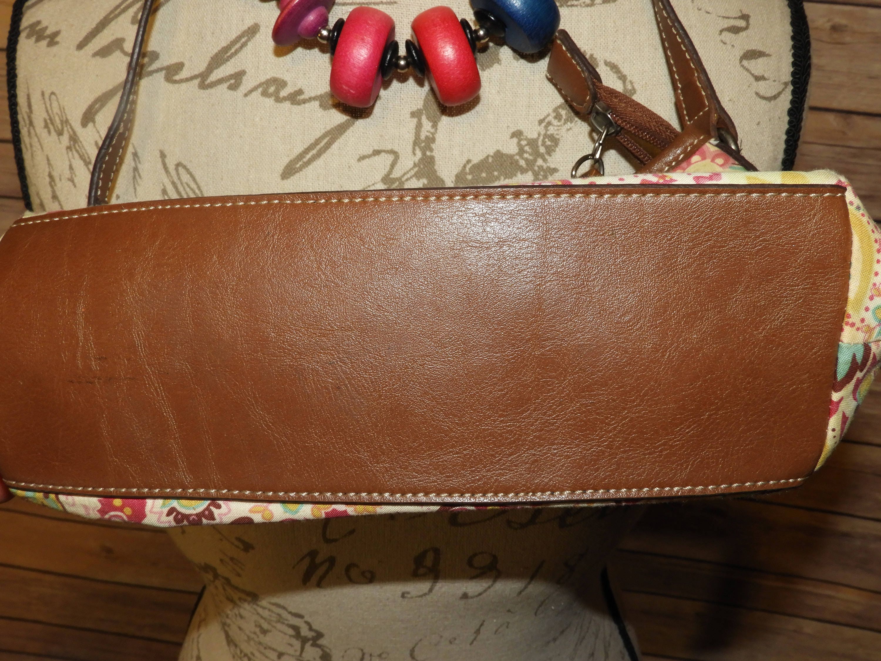 Vintage Relic Evening Handbag, Pink & Green Paisley Floral Design Relic