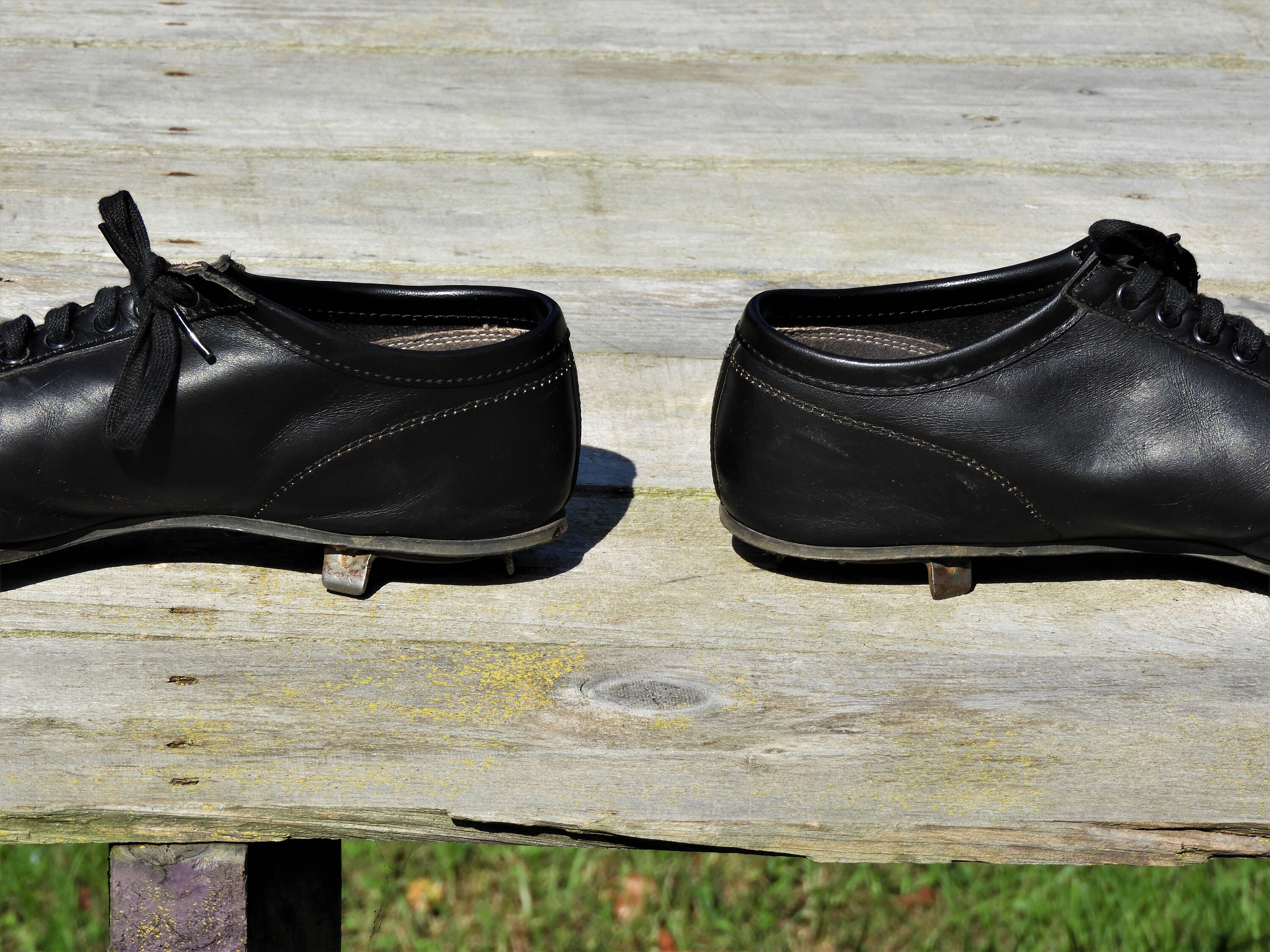 Vintage 1930's Baseball Cleats, Black Spotbilts, Kangaroo Leather Shoes, Sports Apparel, Base
